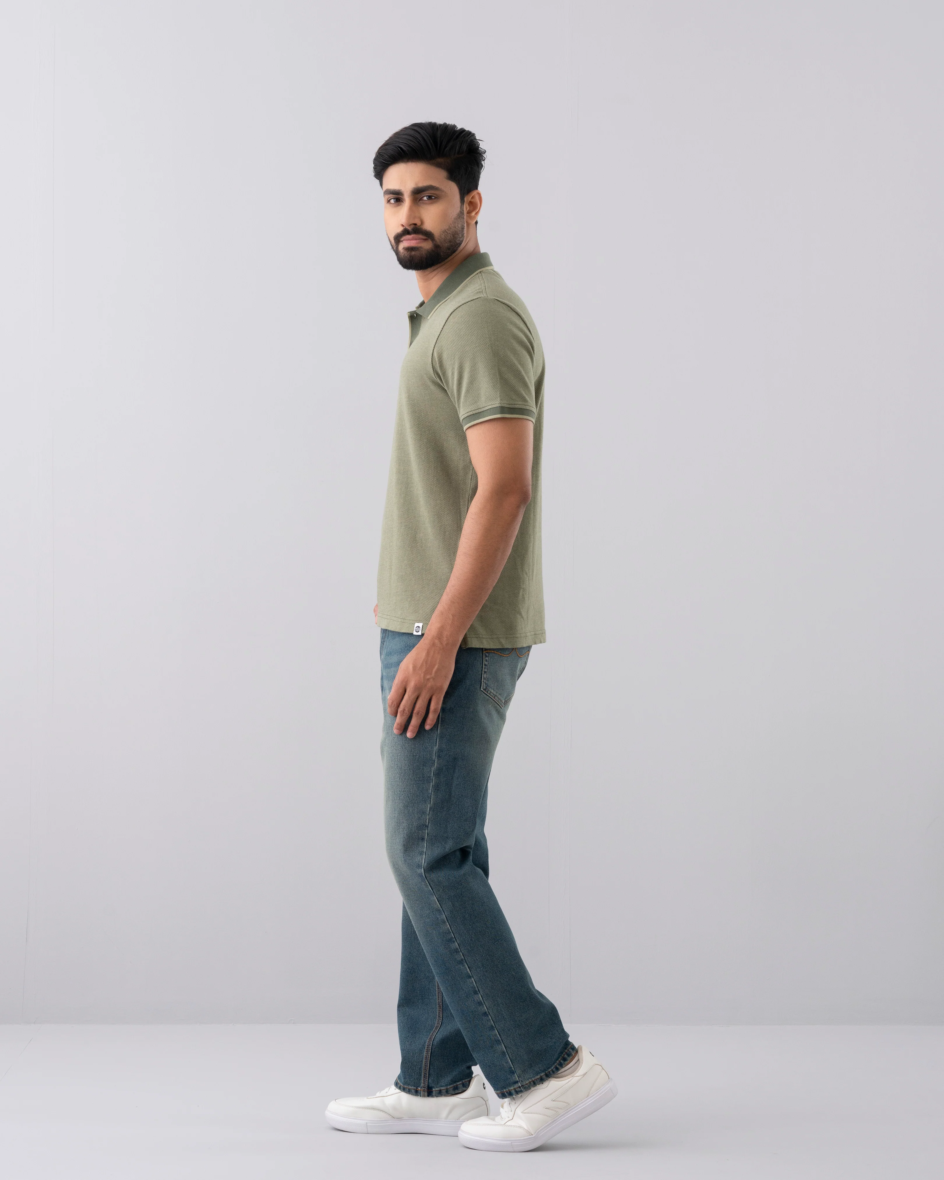 Relaxed Fit Yarn-Dyed Polo Shirt - Image 2