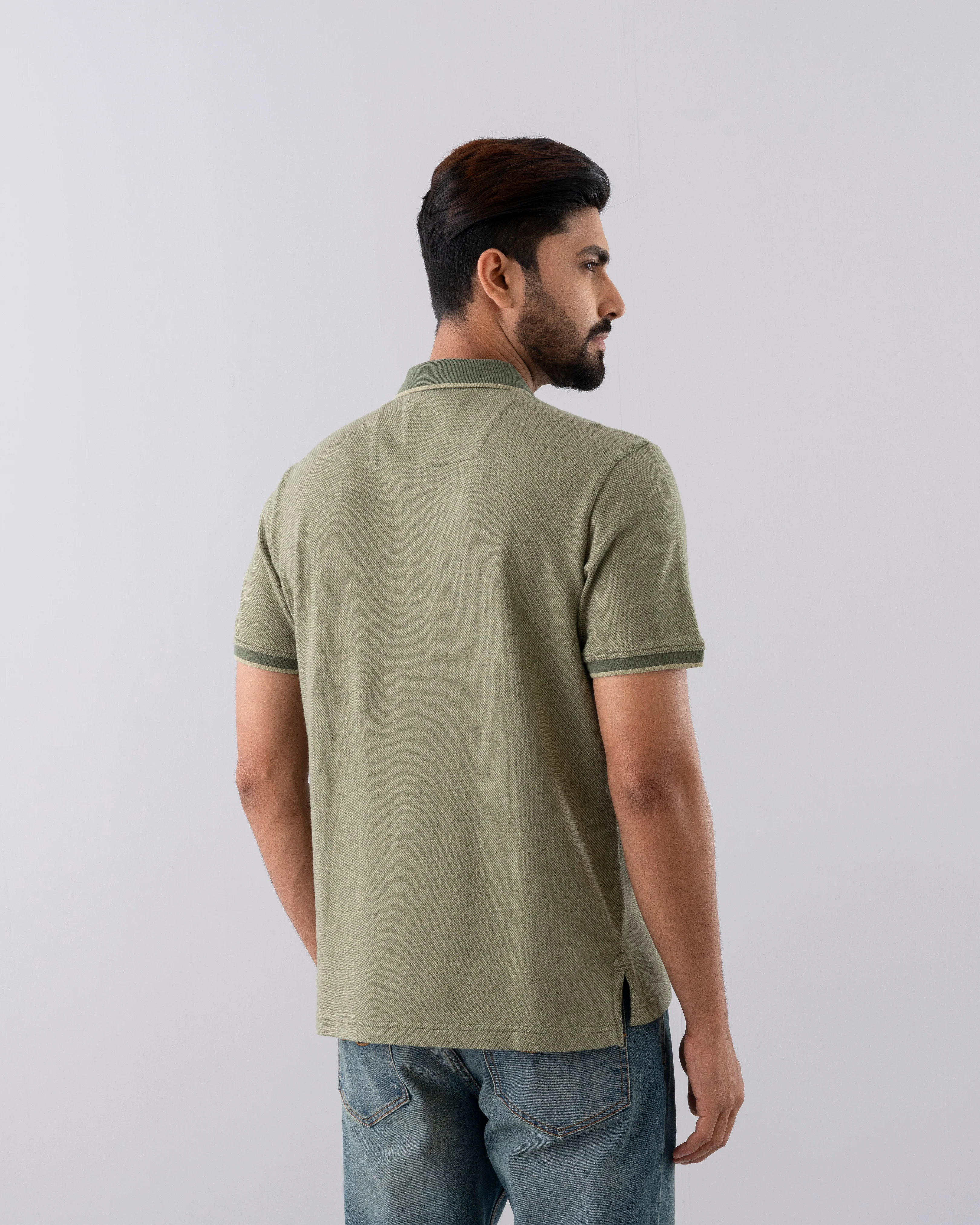 Relaxed Fit Yarn-Dyed Polo Shirt - Image 4