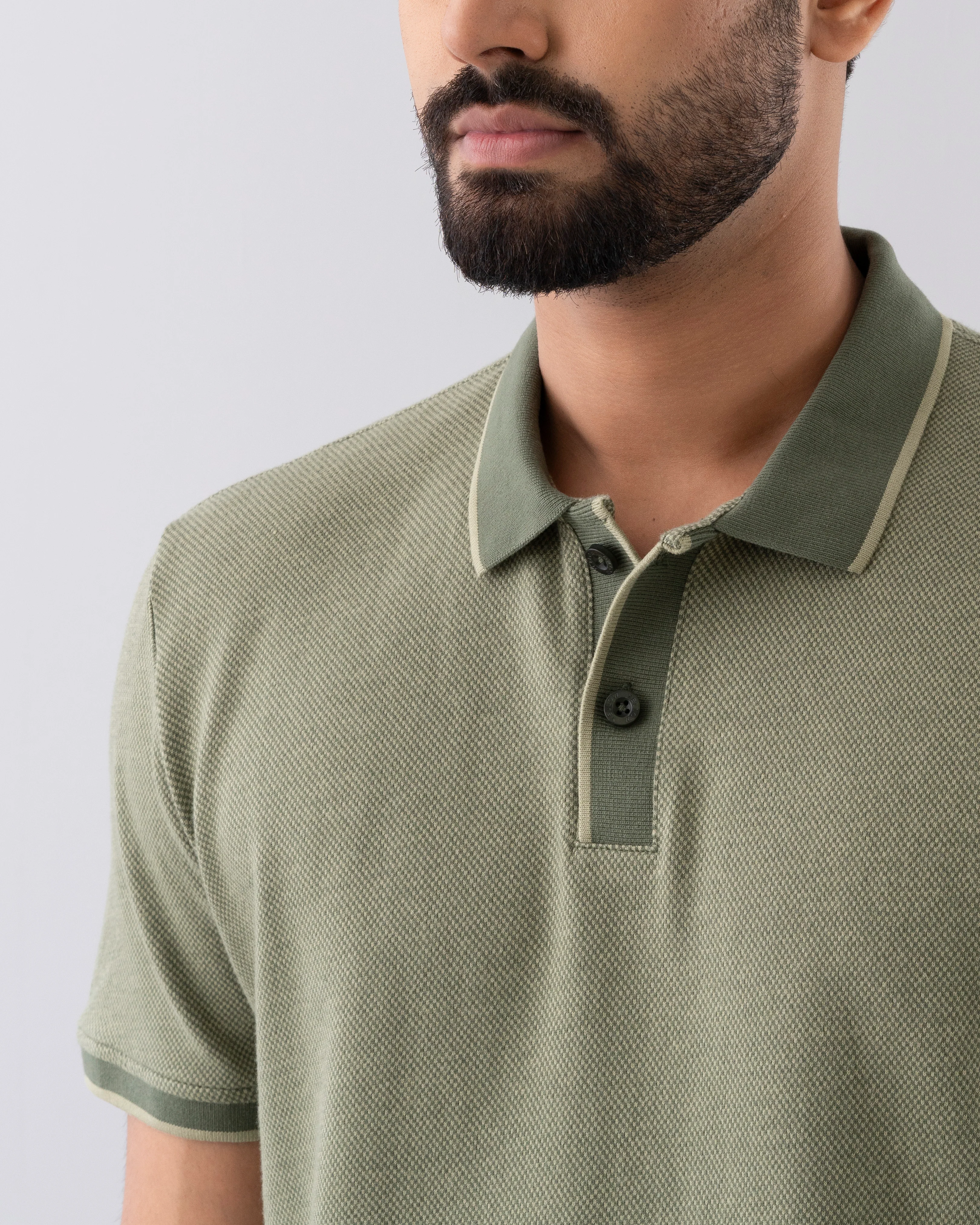 Relaxed Fit Yarn-Dyed Polo Shirt - Image 5