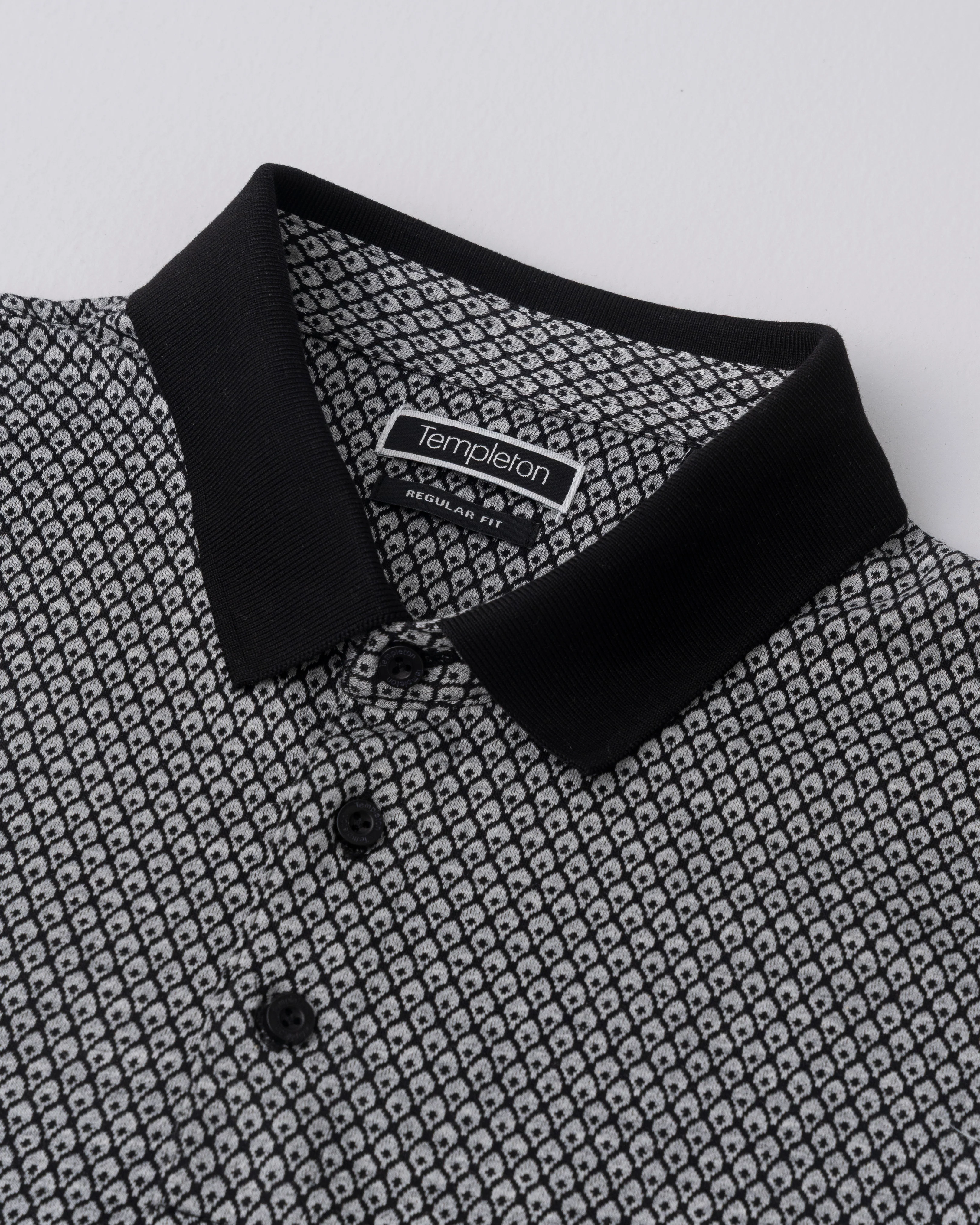 Regular Fit Yarn-Dyed Jacquard Mercerised Polo Shirt - Image 6