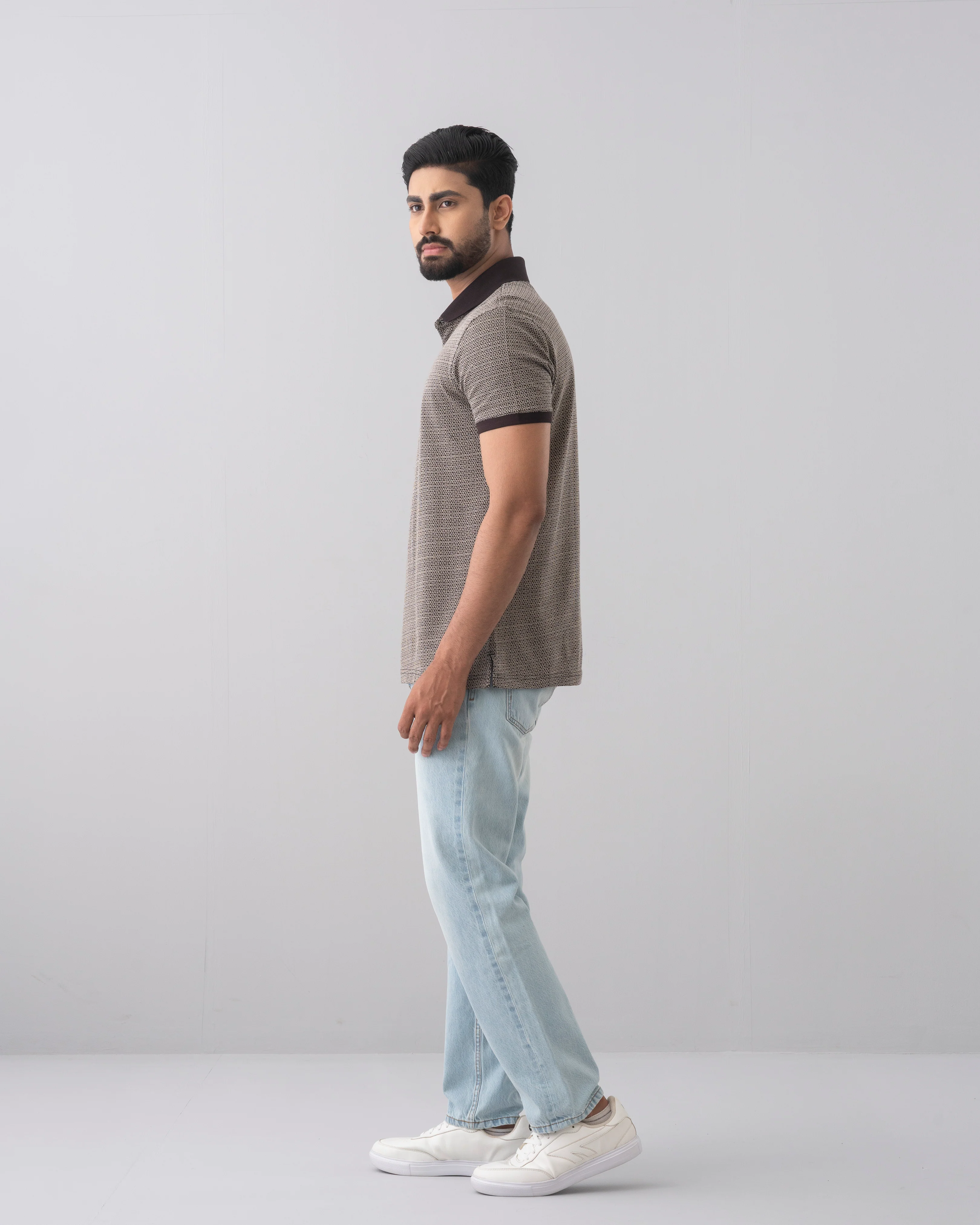 Regular Fit Mercerised Jacquard Polo Shirt - Image 3
