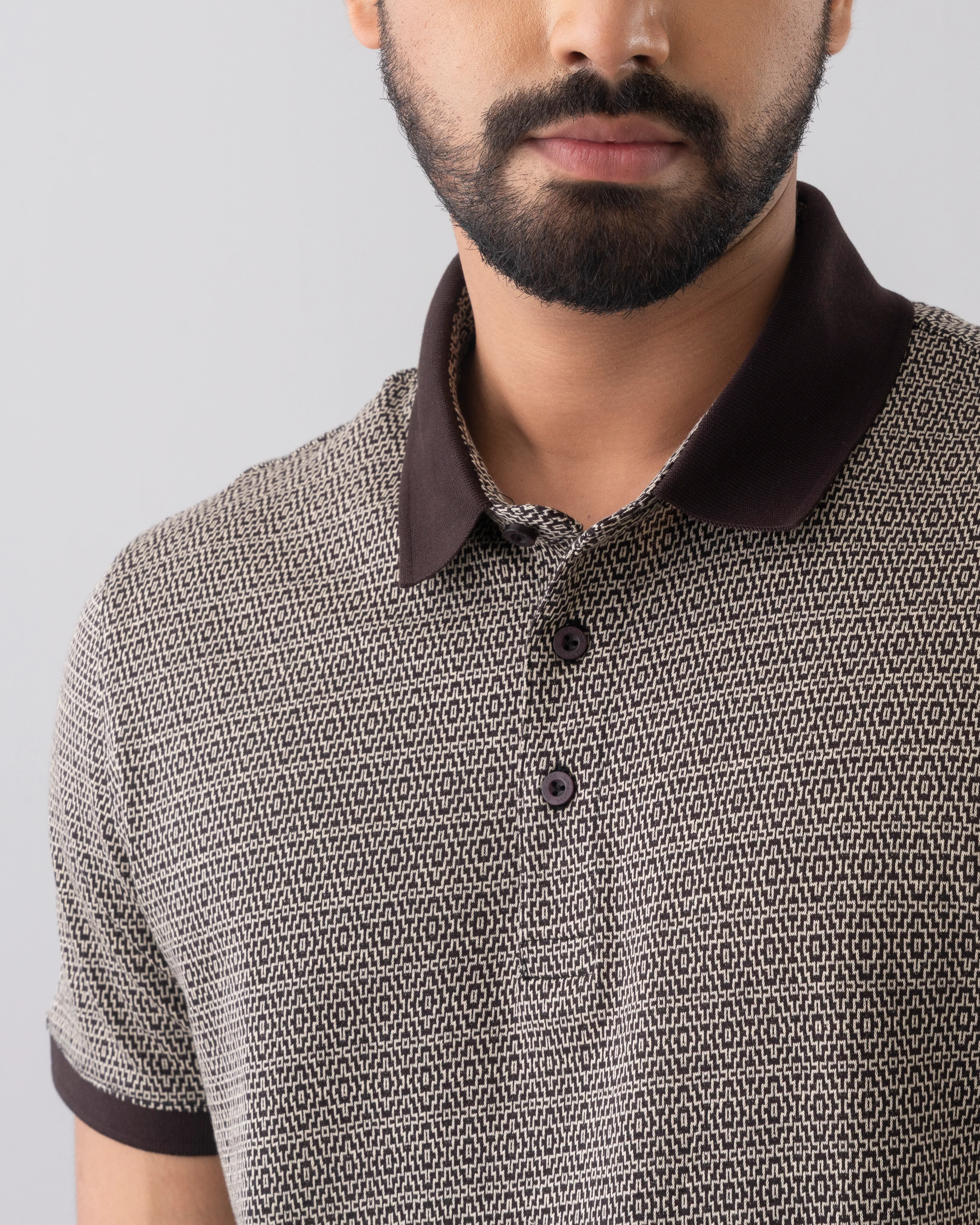 Regular Fit Mercerised Jacquard Polo Shirt - Image 5