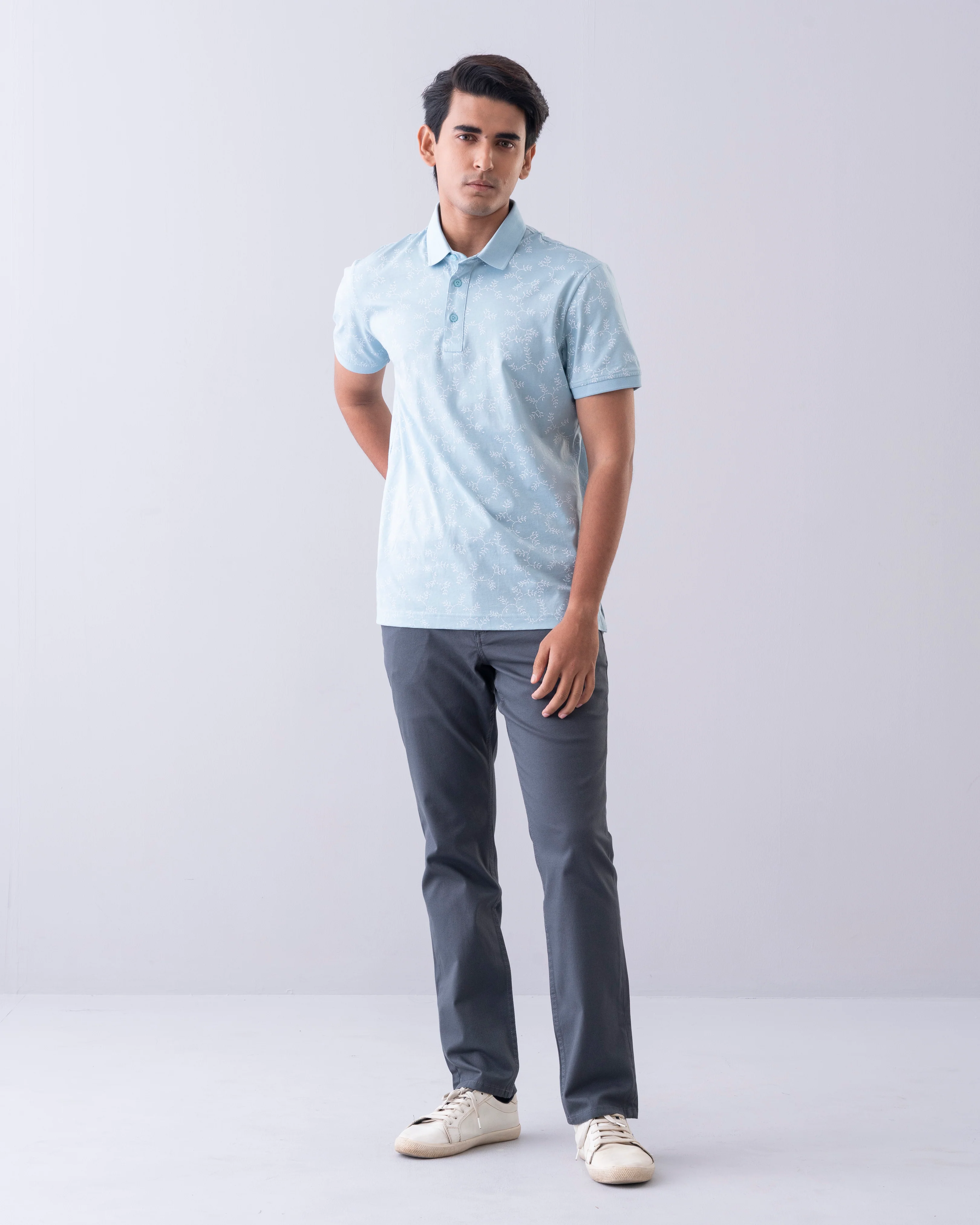 Regular Fit Mercerized Printed Polo Shirt