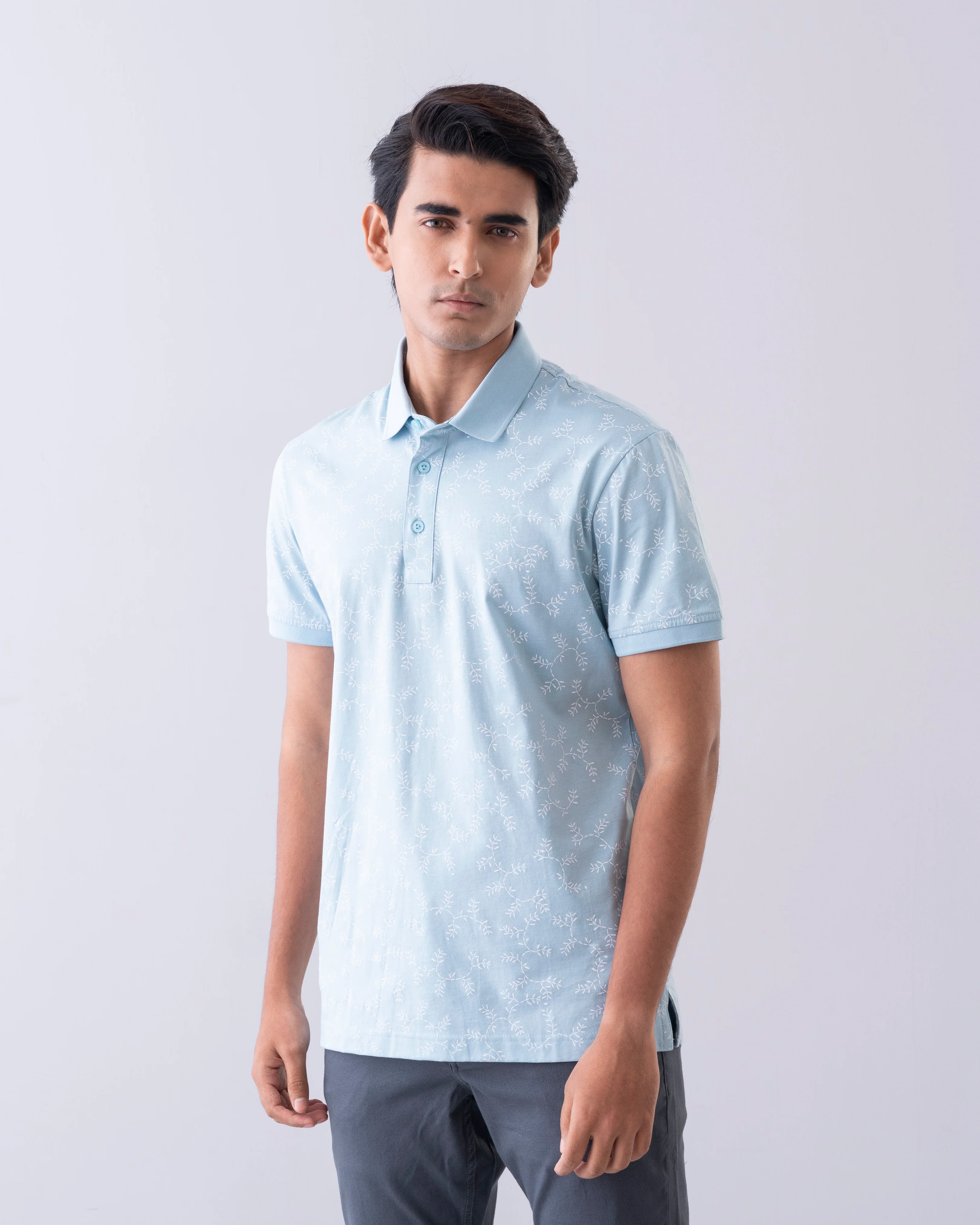 Regular Fit Mercerized Printed Polo Shirt - Image 2