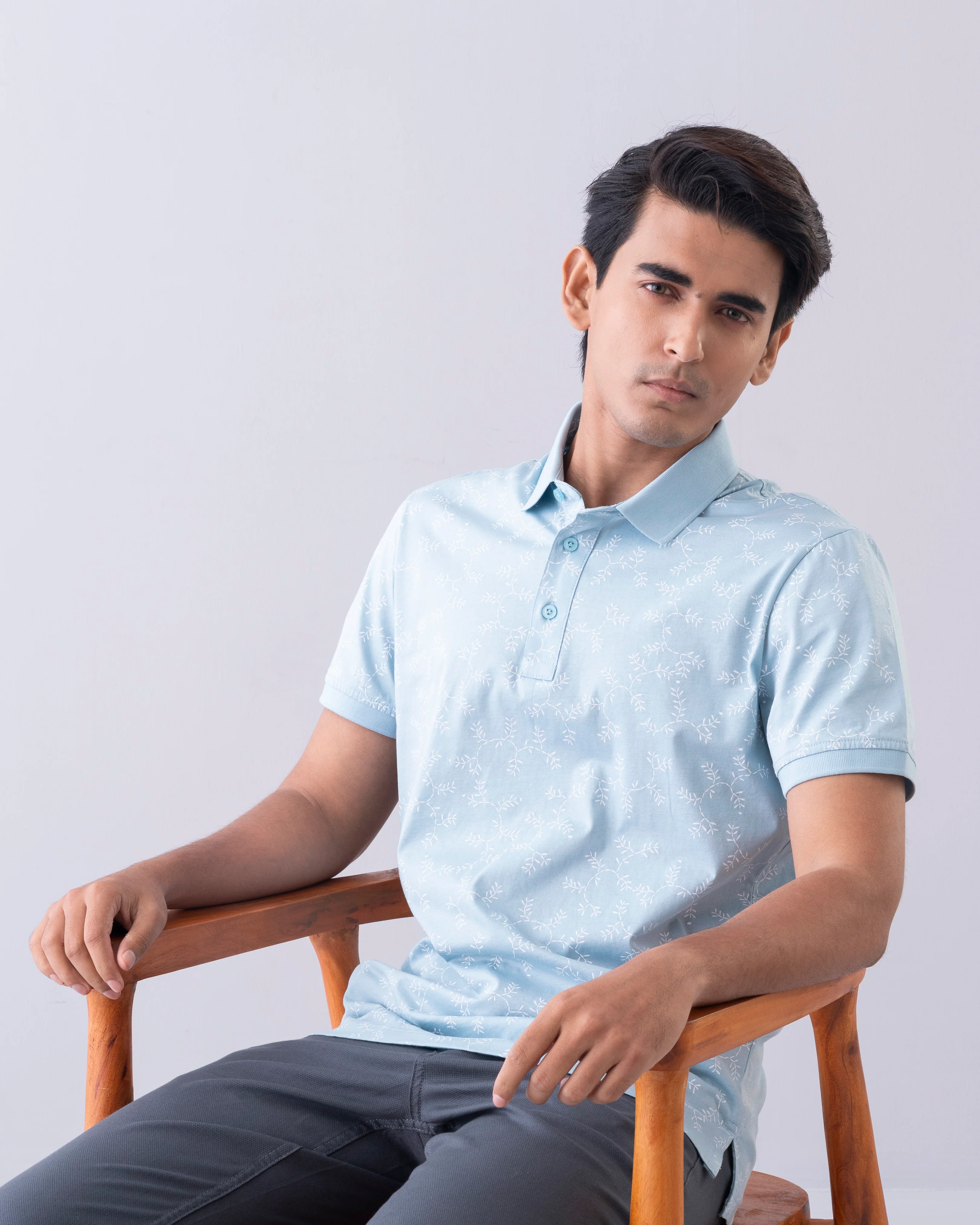 Regular Fit Mercerized Printed Polo Shirt - Image 7