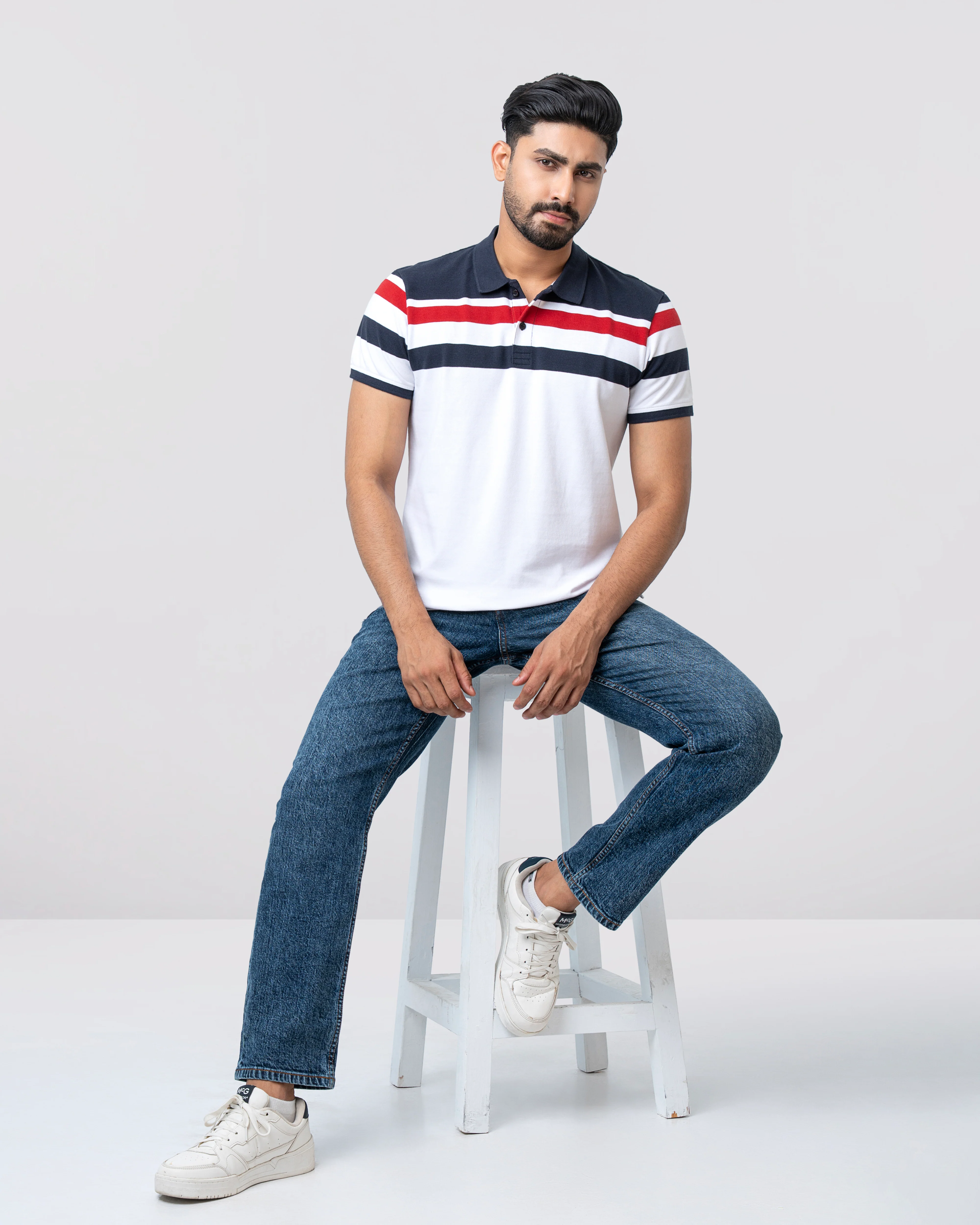 Regular Fit Yarn-Dyed Polo Shirt - Image 7