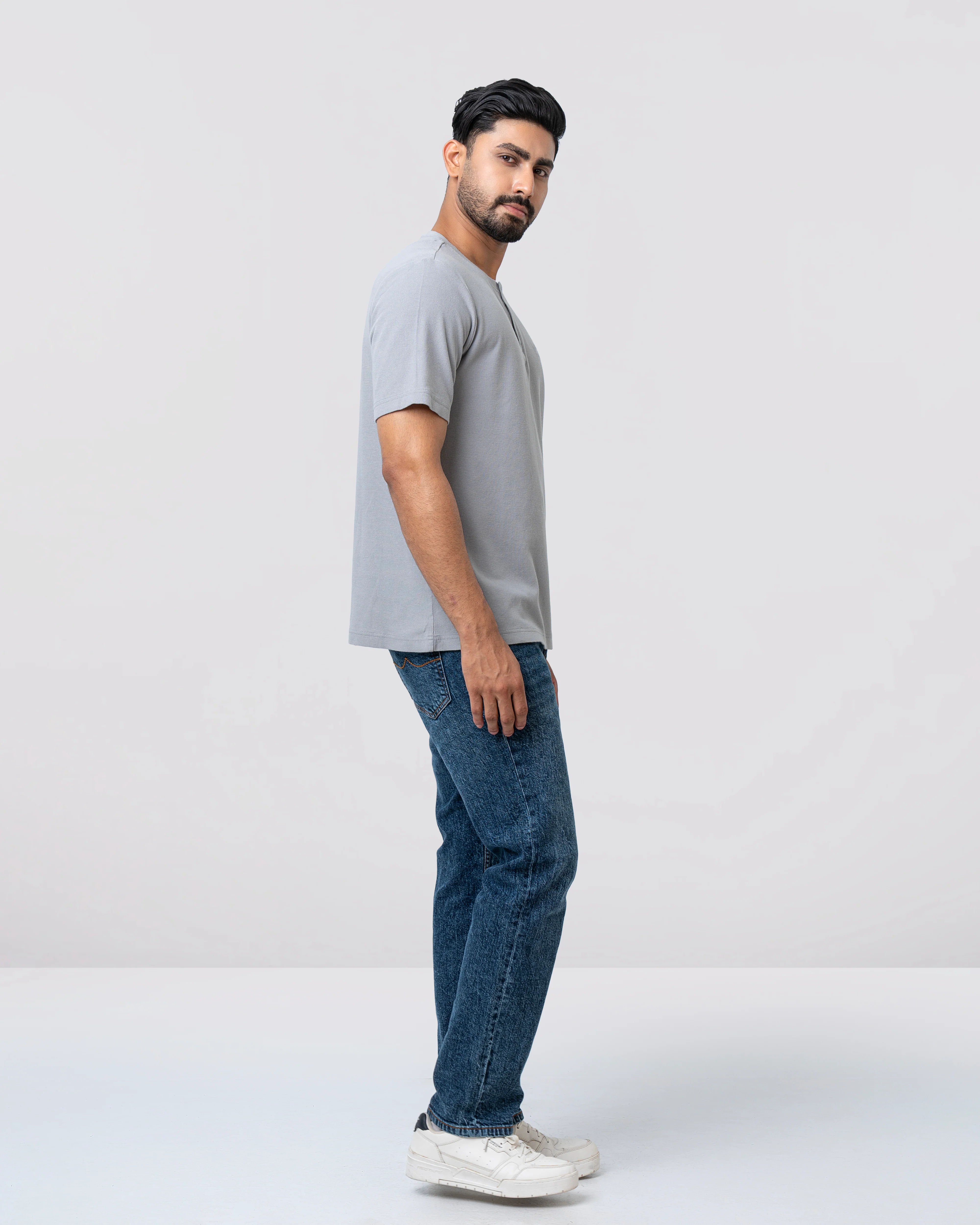 Relaxed Fit Henley T-Shirt - Image 3