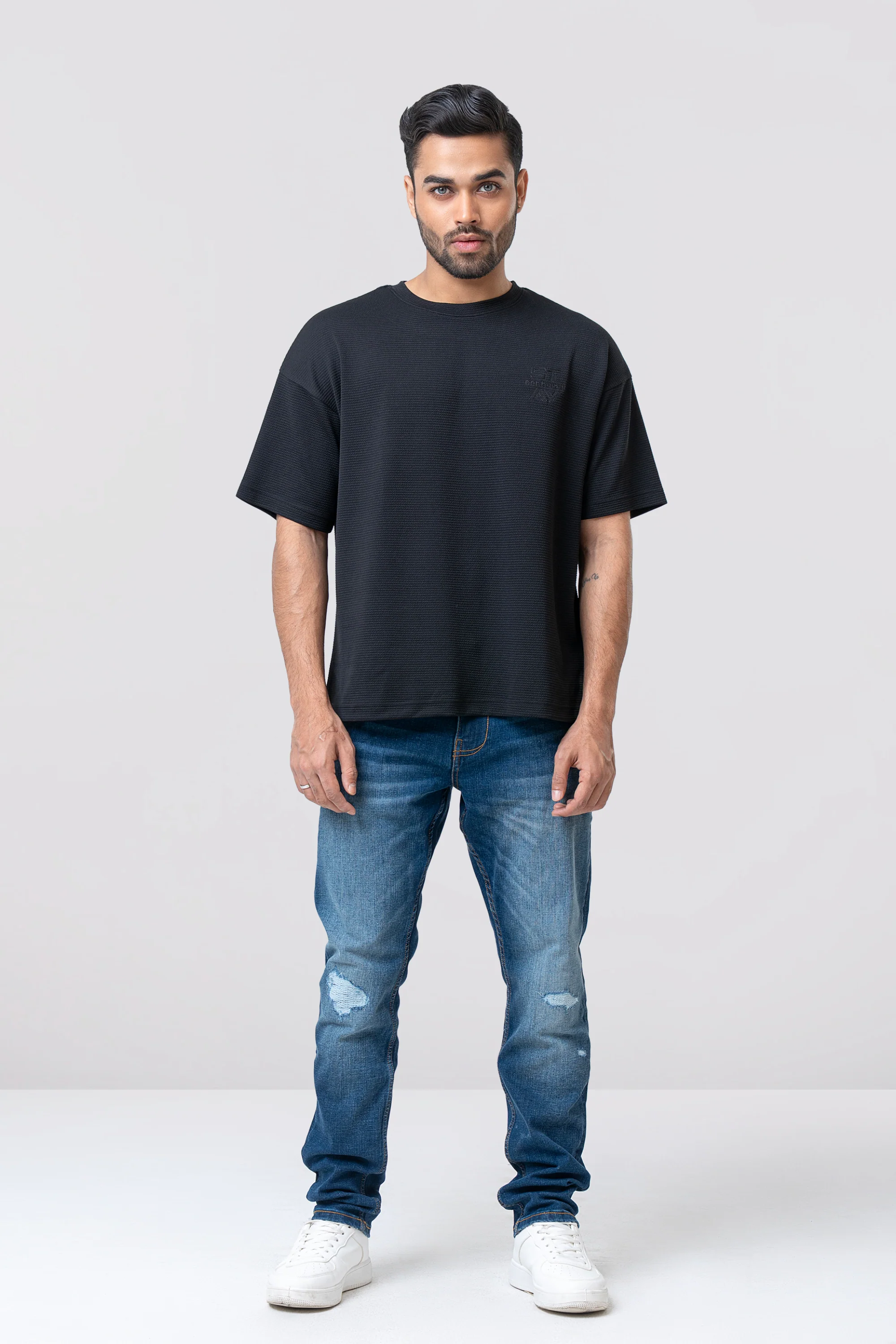 Oversized Fit Jacquard T-Shirt - Image 3