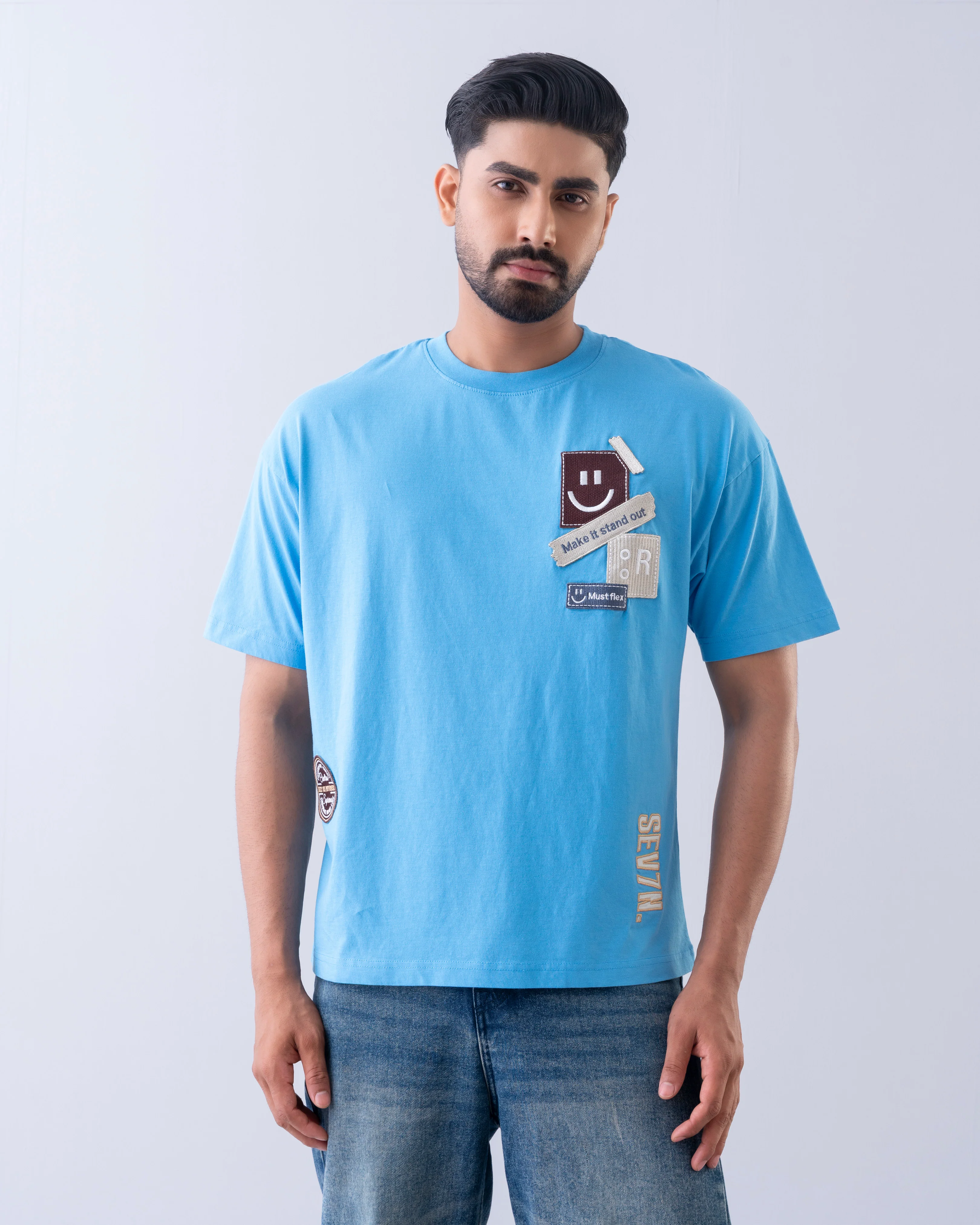 Oversized Fit Patch Work T-Shirt - Image 2