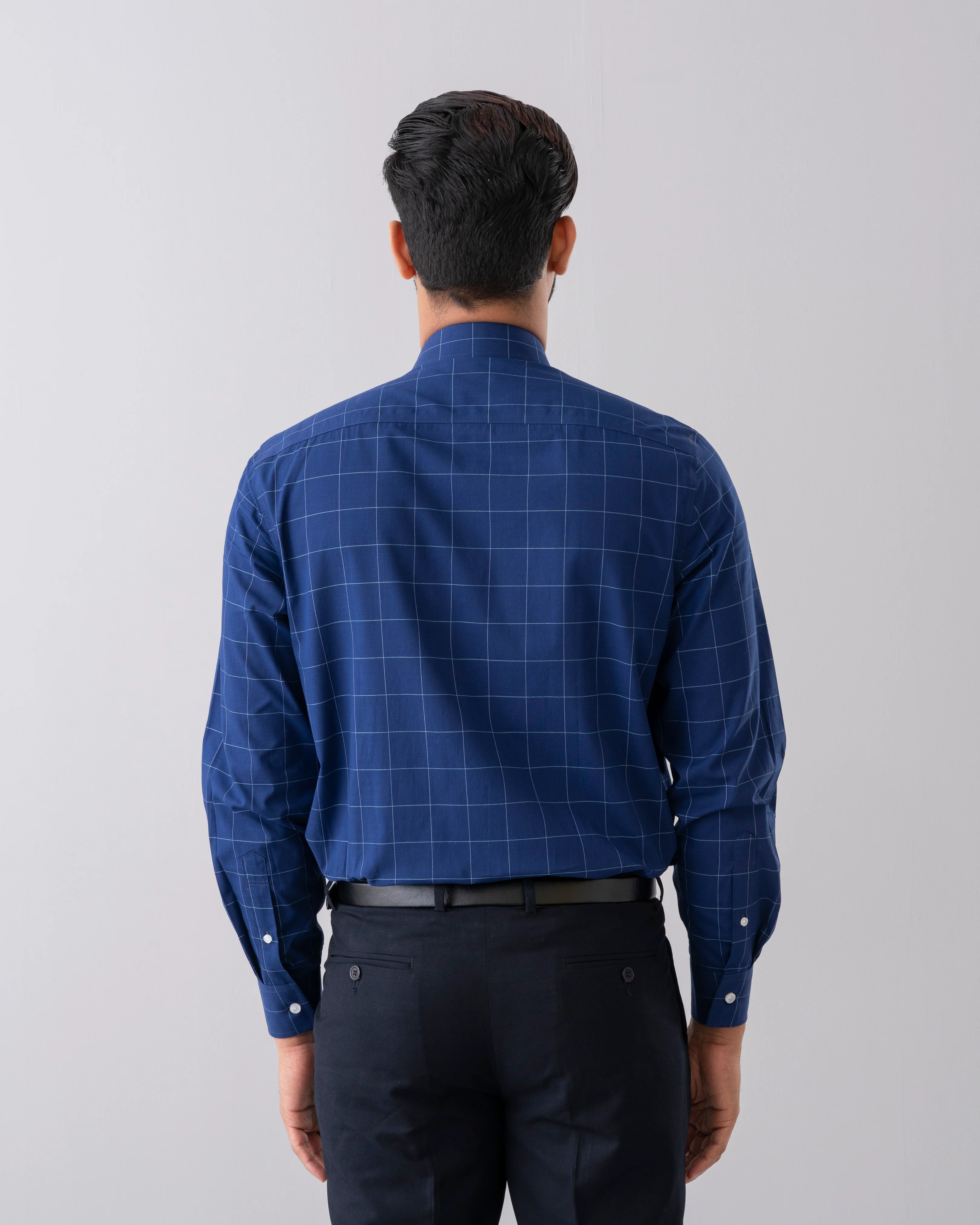 Regular Fit Thin Check Formal Shirt - Image 4