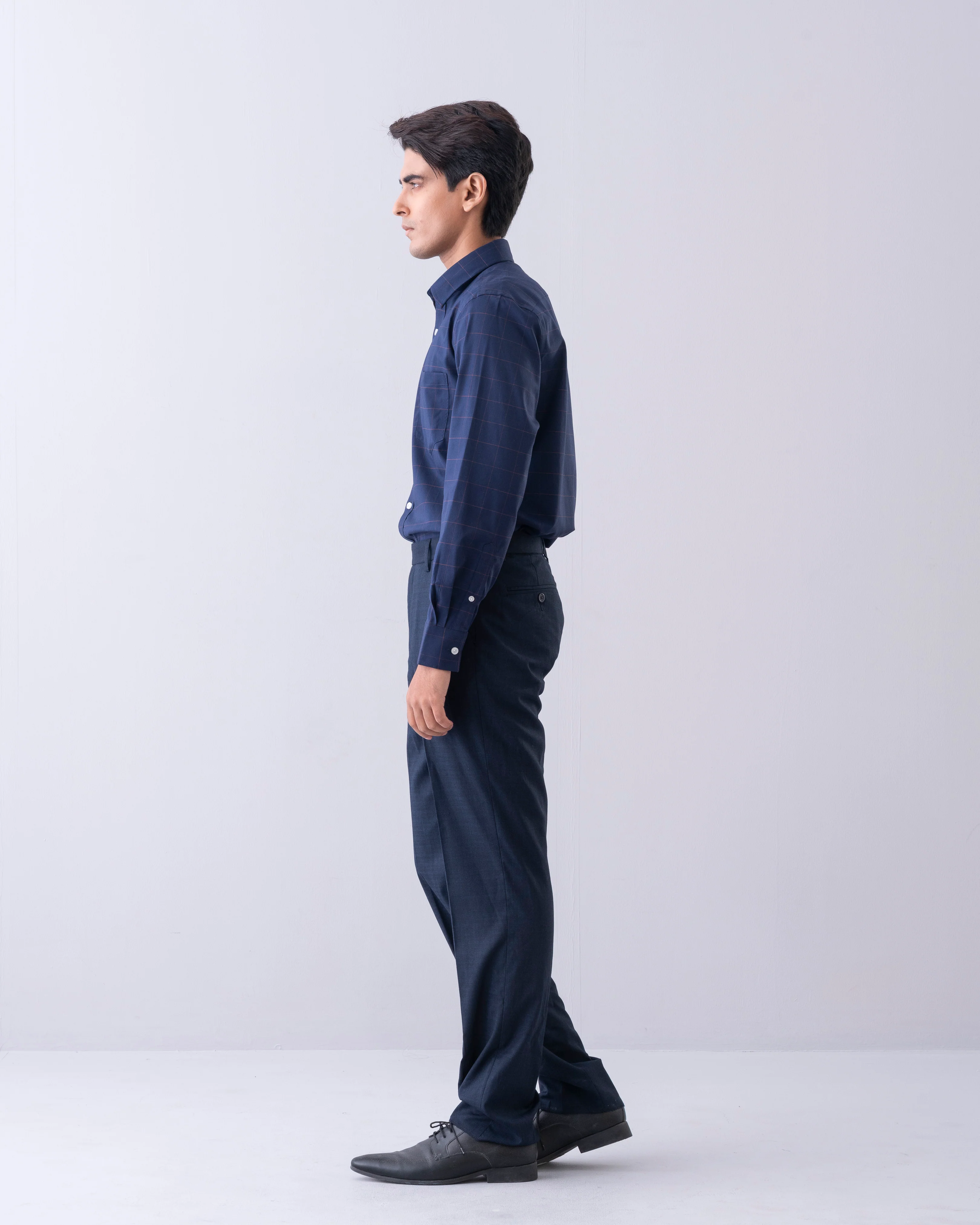 Regular Fit Thin Check Formal Shirt - Image 9