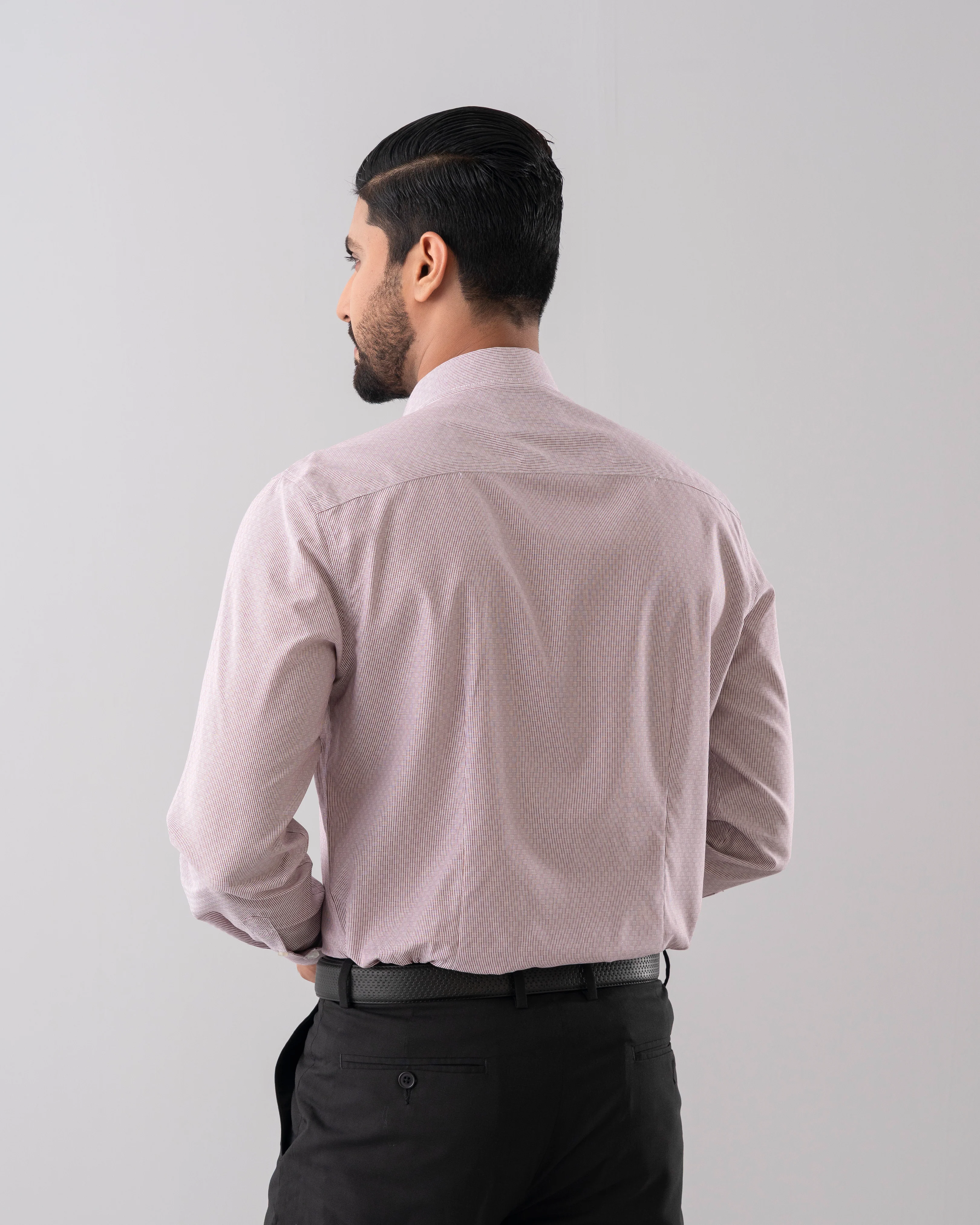 Slim Fit Dobby Textured Formal Shirt - Image 10