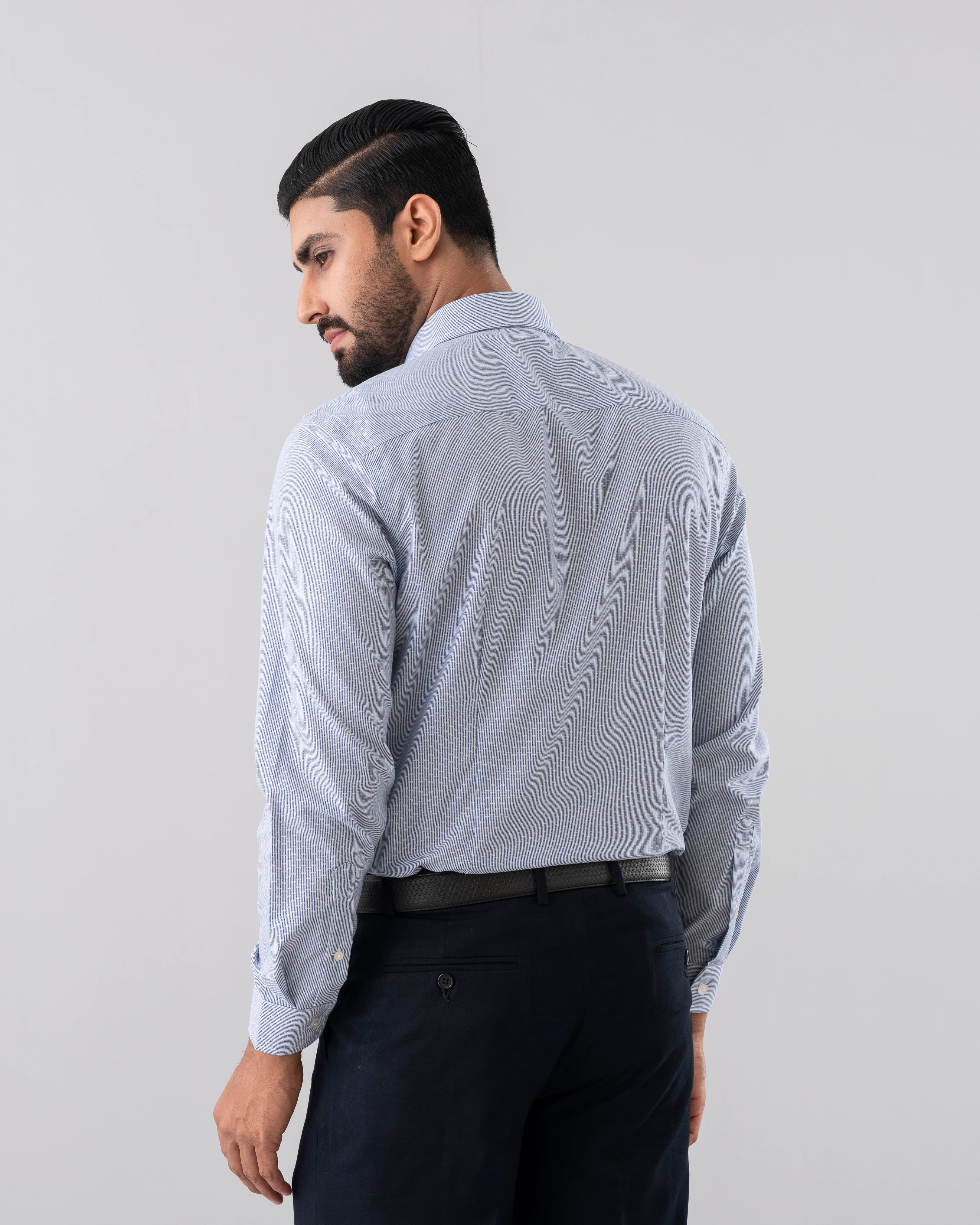 Slim Fit Dobby Textured Formal Shirt - Image 4