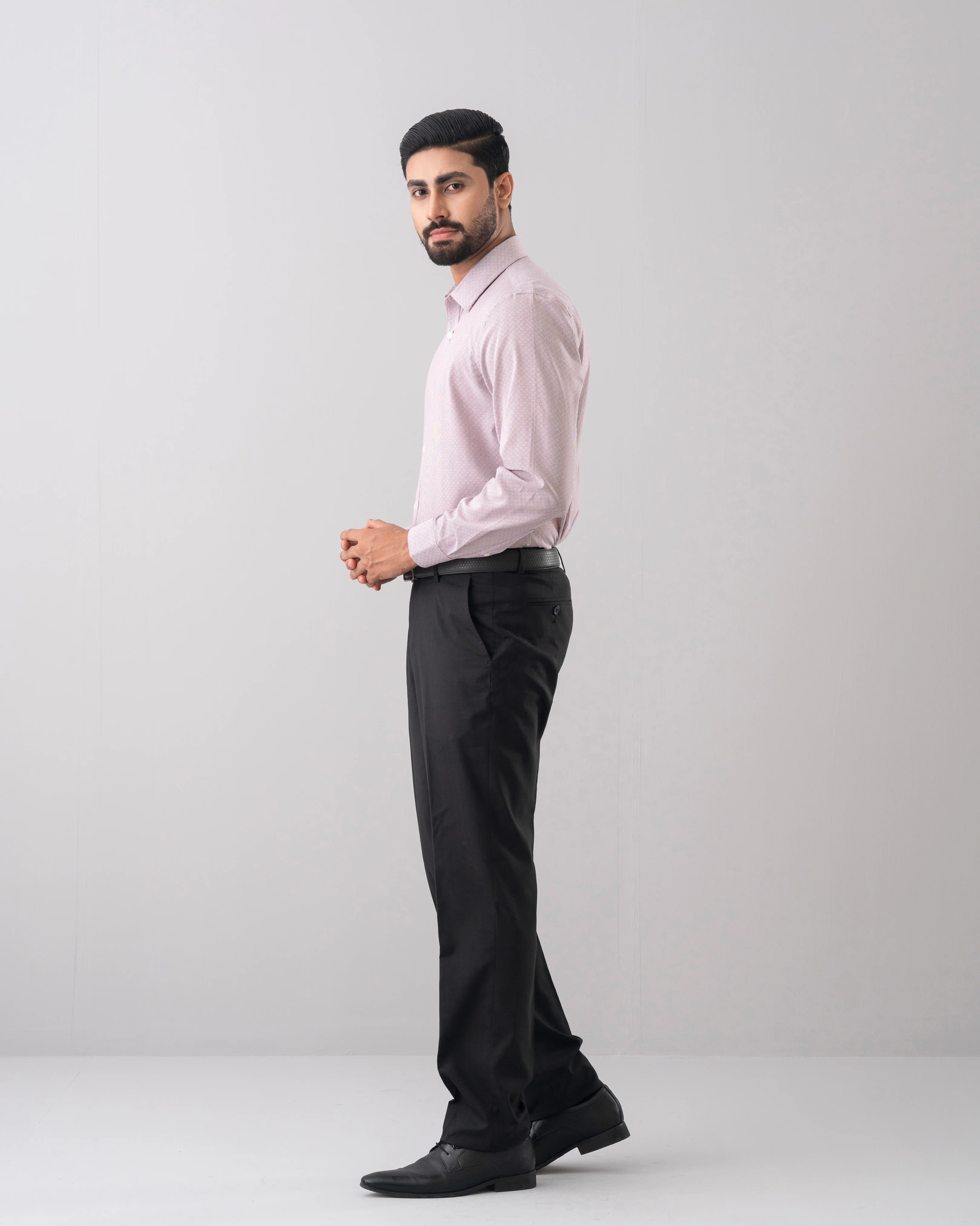 Slim Fit Dobby Textured Formal Shirt - Image 8