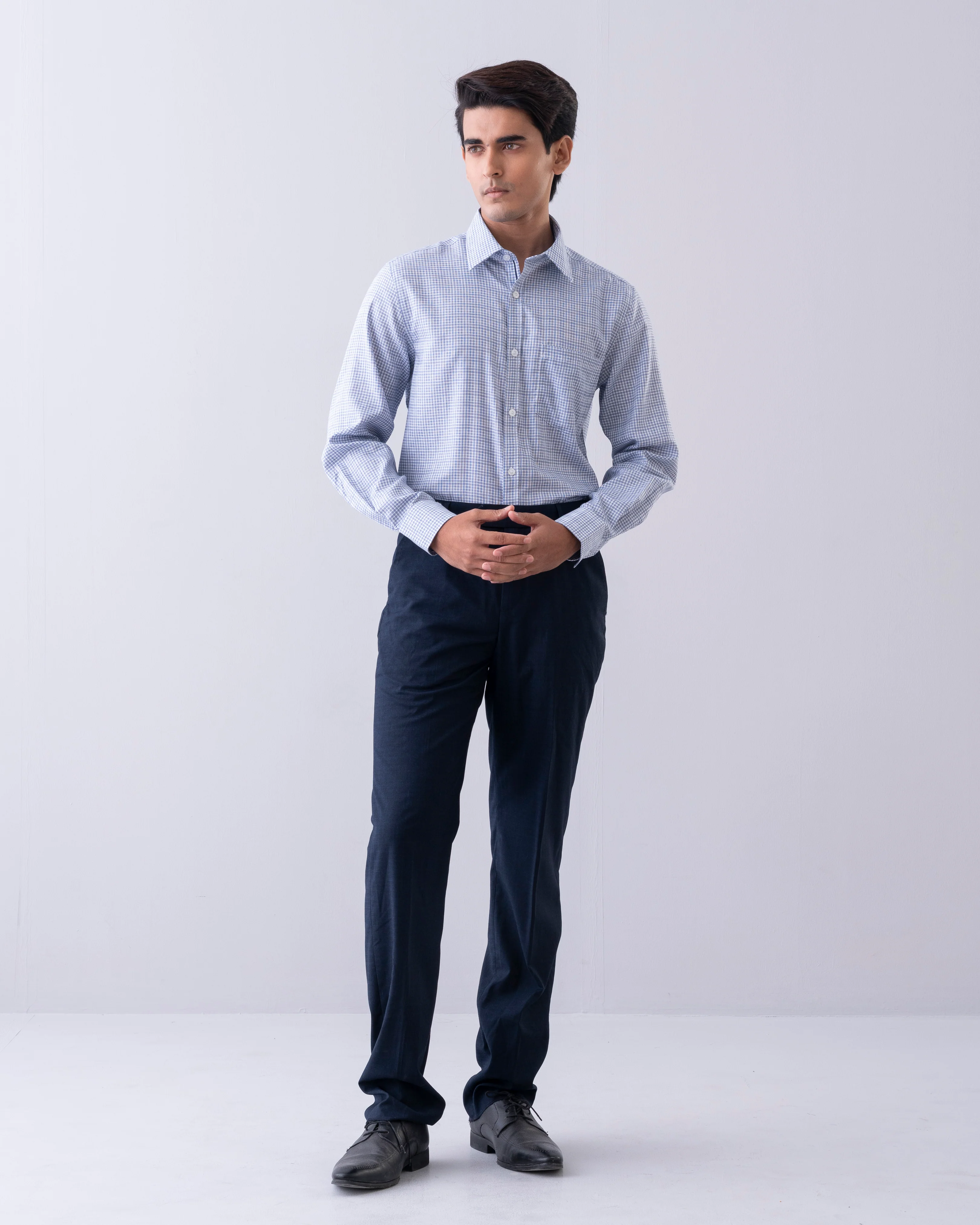 Regular Fit Micro Dobby Check Templeton Formal Shirt