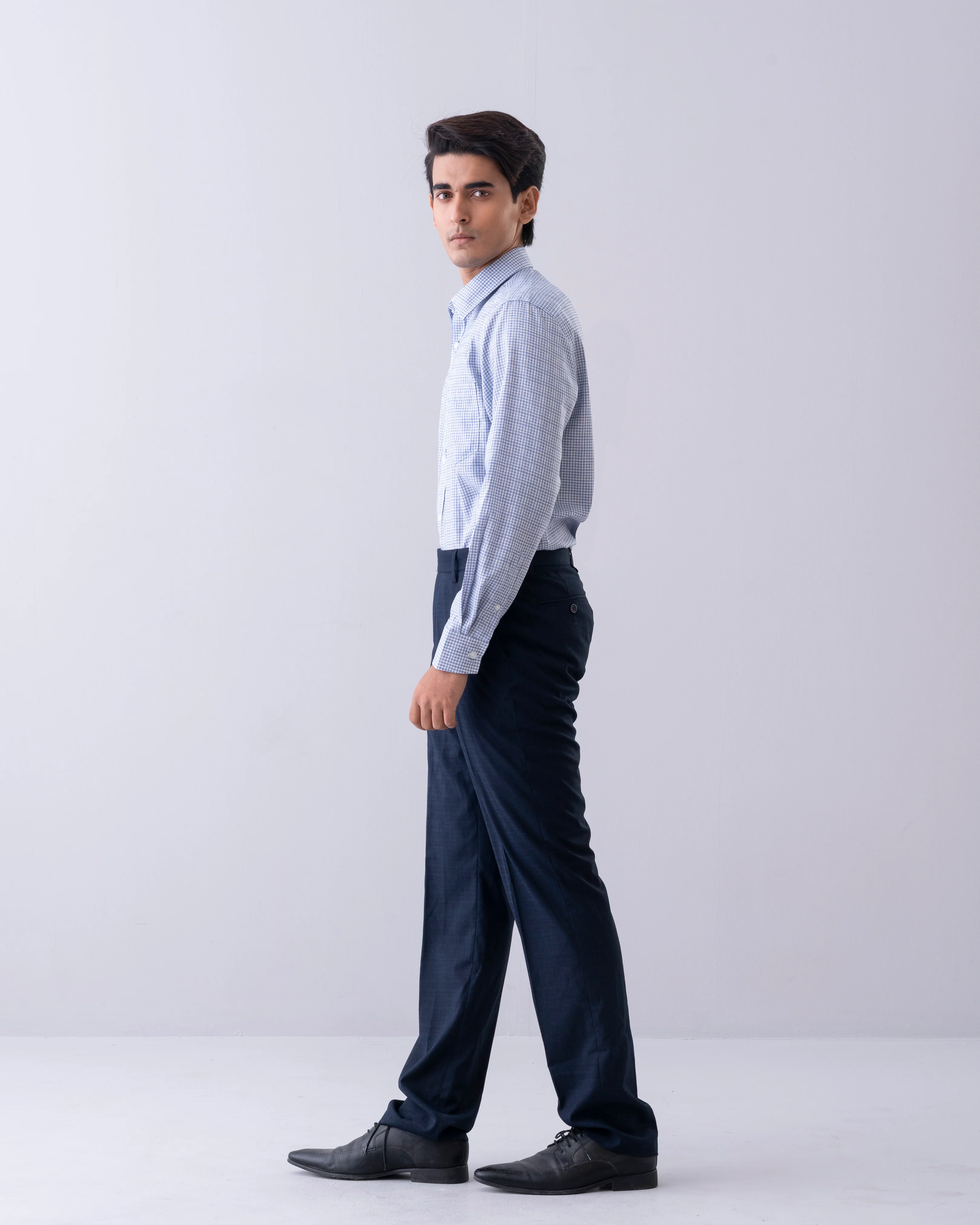 Regular Fit Micro Dobby Check Templeton Formal Shirt - Image 3