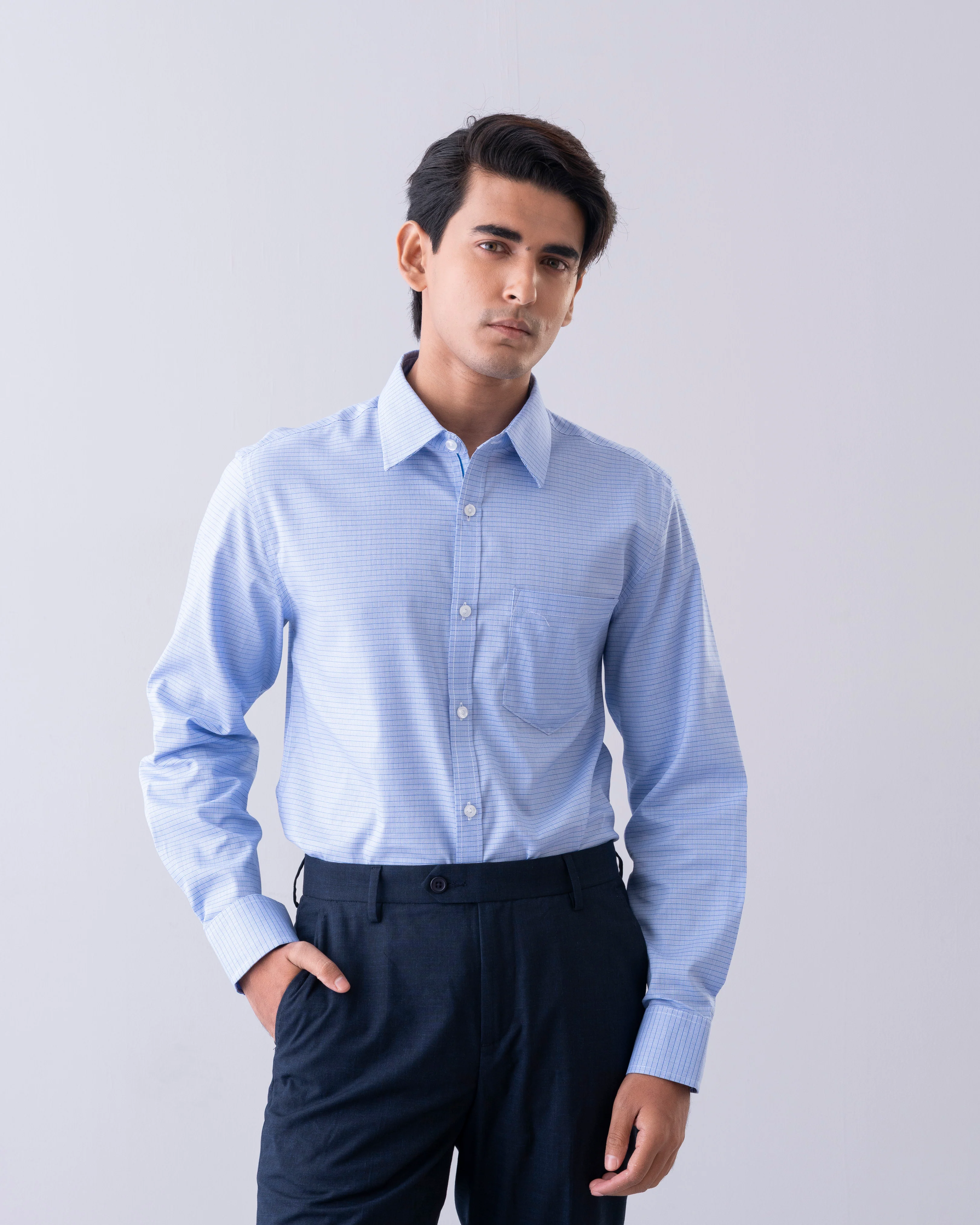 Slim Fit Classic Dobby Check Templeton Formal Shirt - Image 2