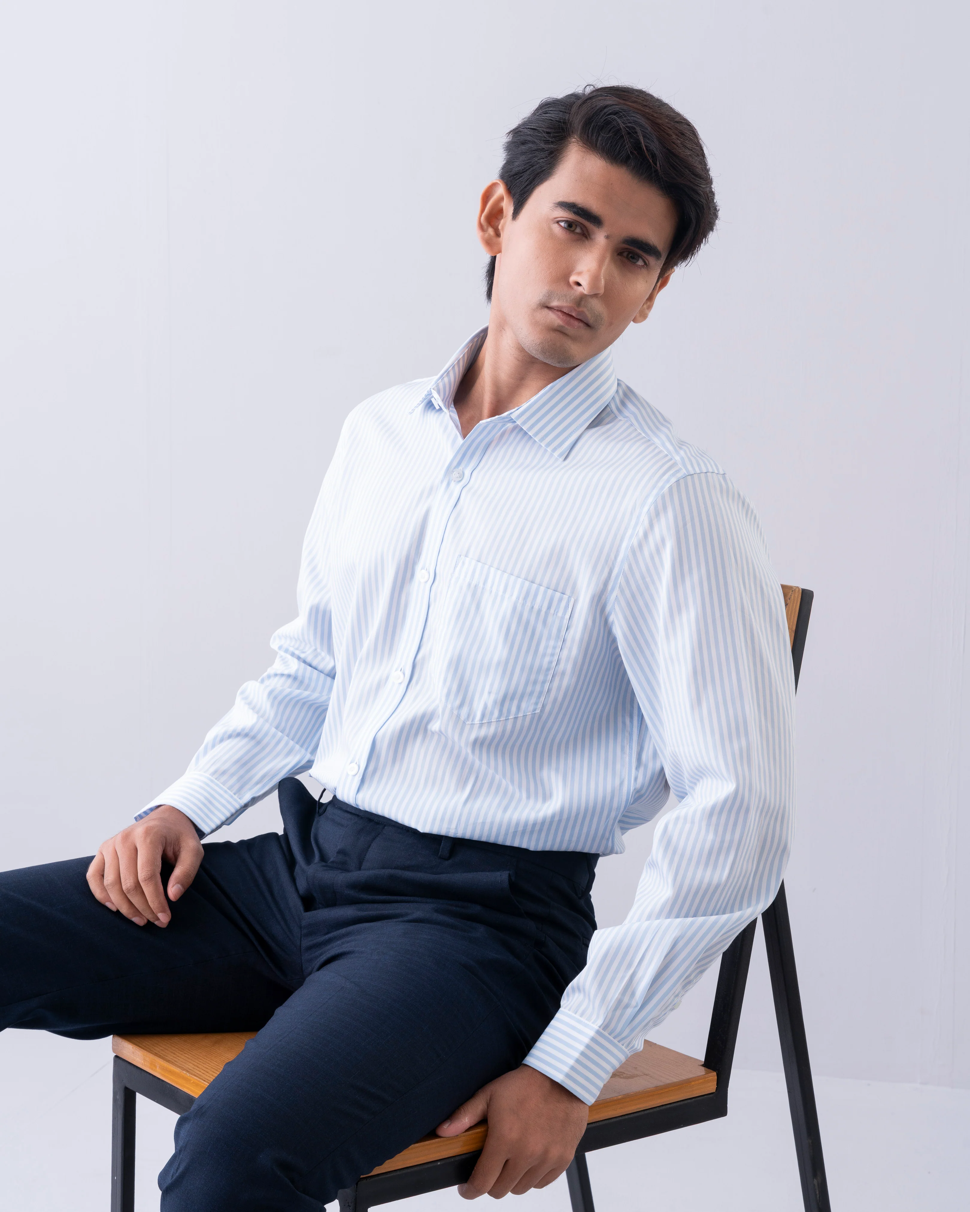 Regular Fit Bengal Stripe Templeton Formal Shirt - Image 7
