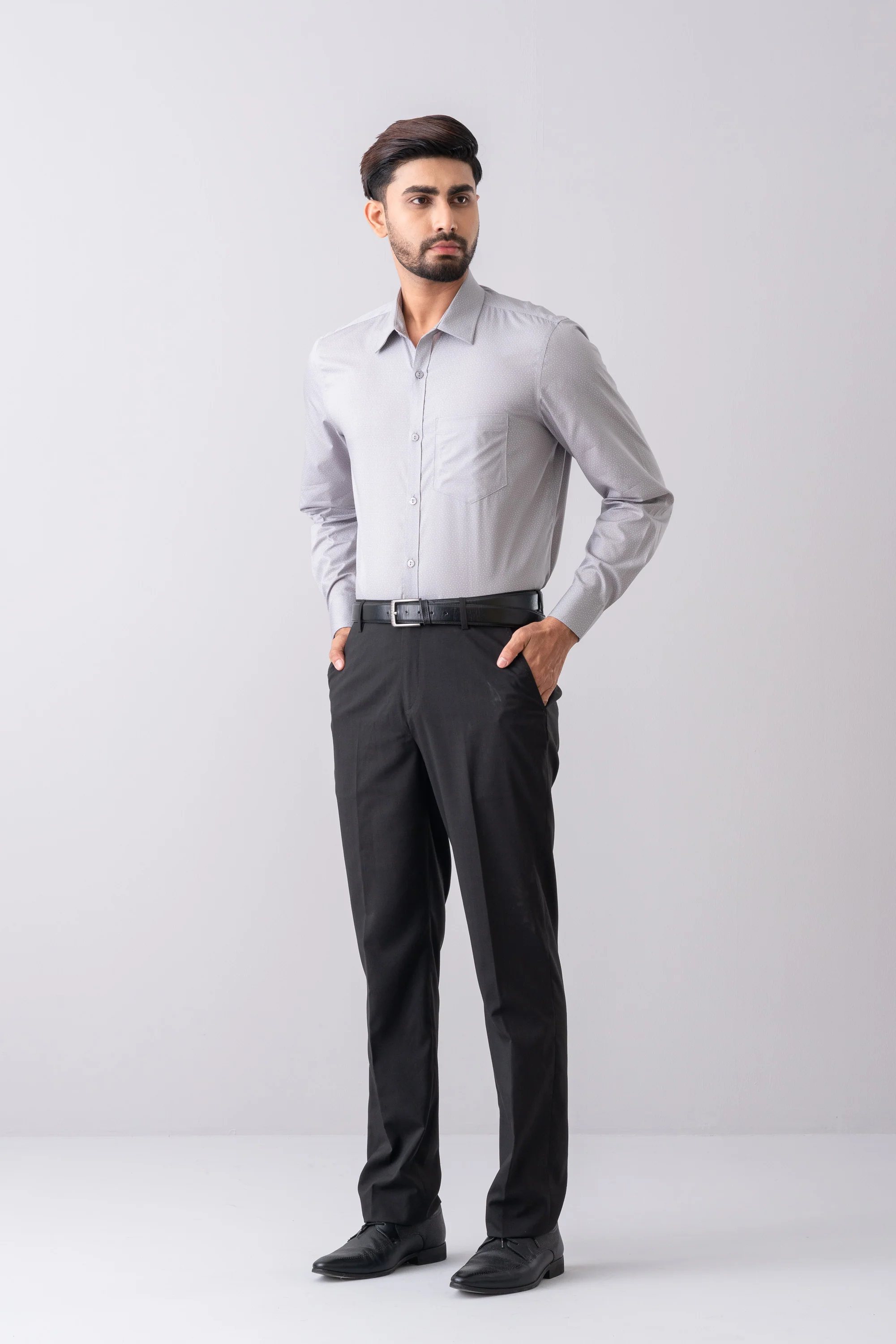 Regular Fit Micro-Printed Ultra Formal Shirt - Image 13