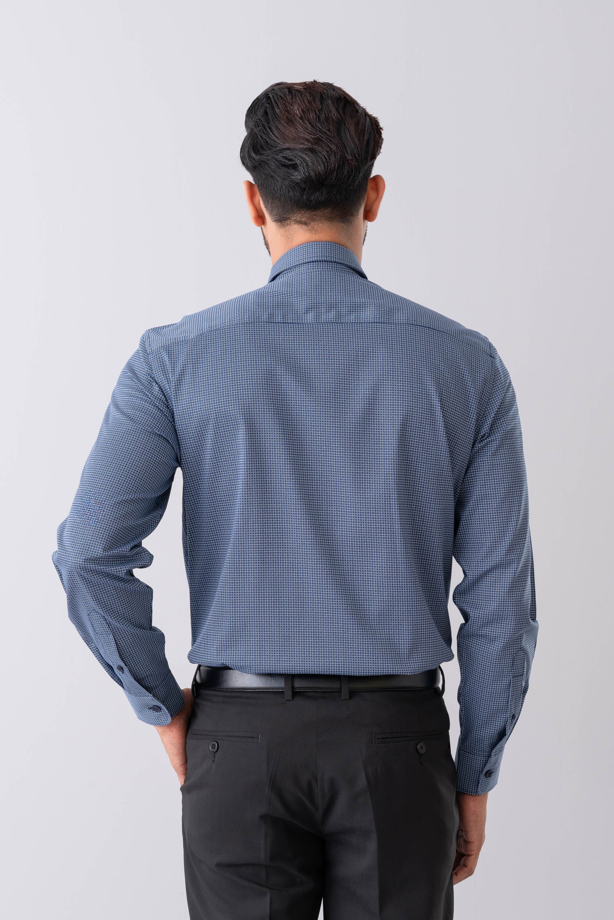 Regular Fit Micro-Printed Ultra Formal Shirt - Image 4