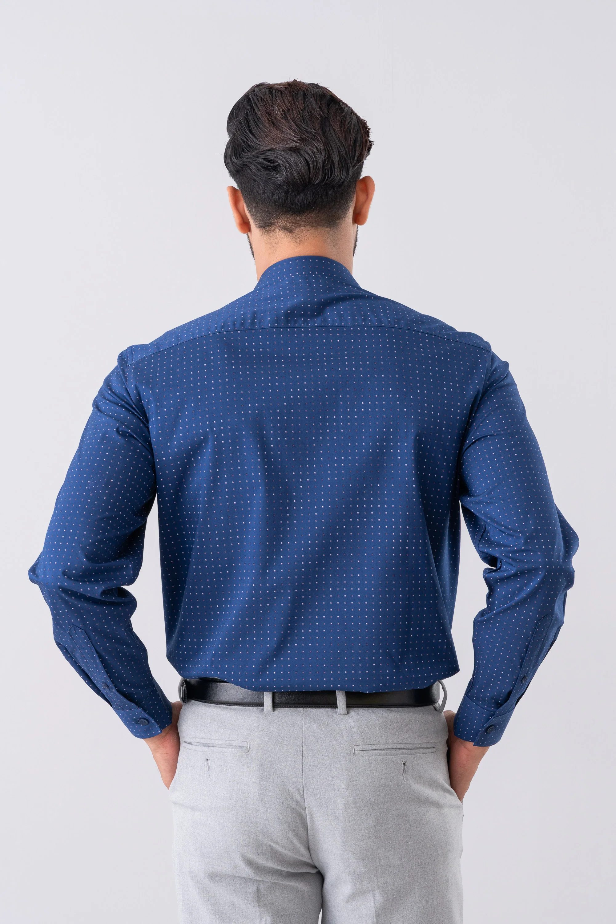 Regular Fit Micro-Checkered Ultra Formal Shirt - Image 5