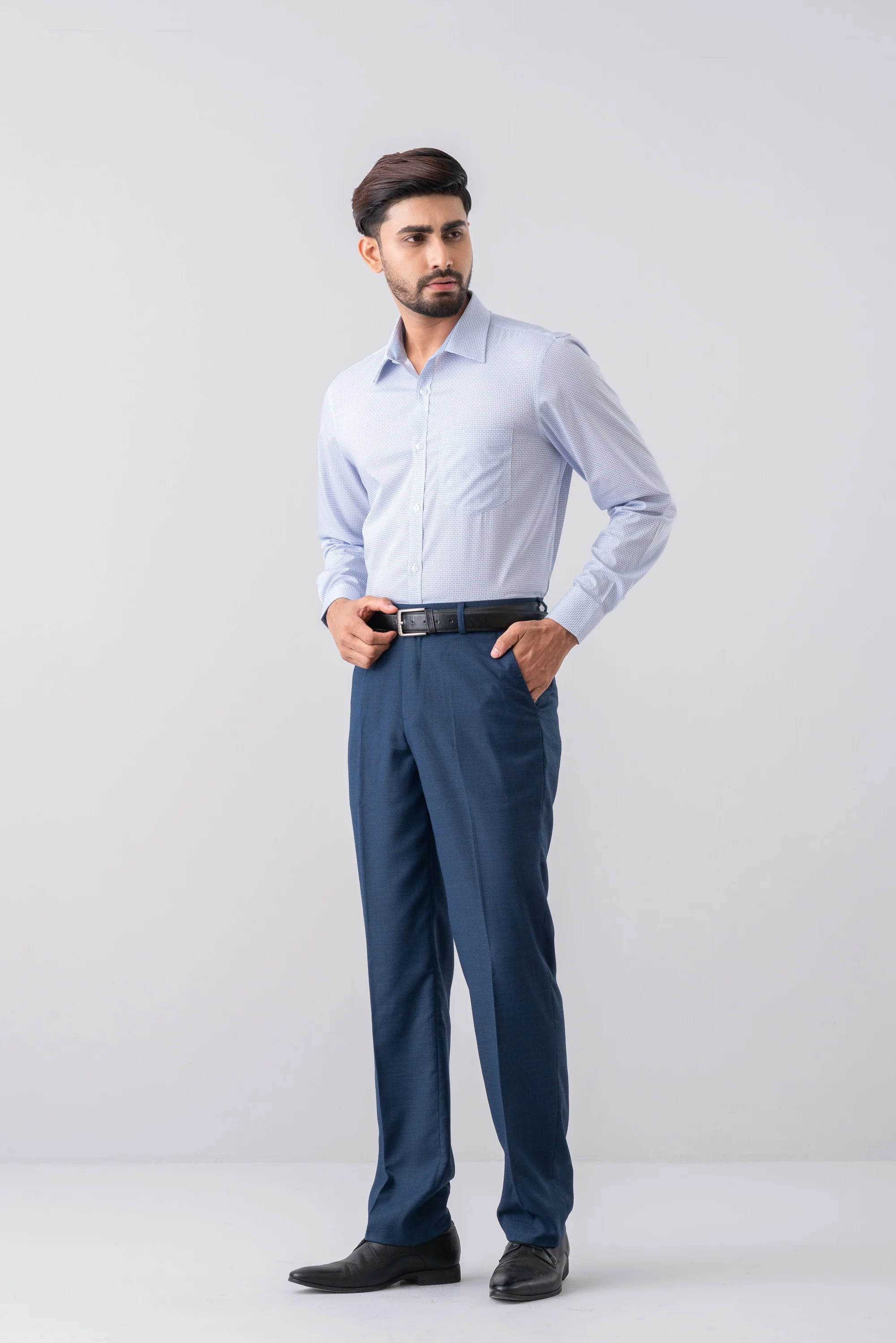 Regular Fit Micro-Checkered Ultra Formal Shirt - Image 9