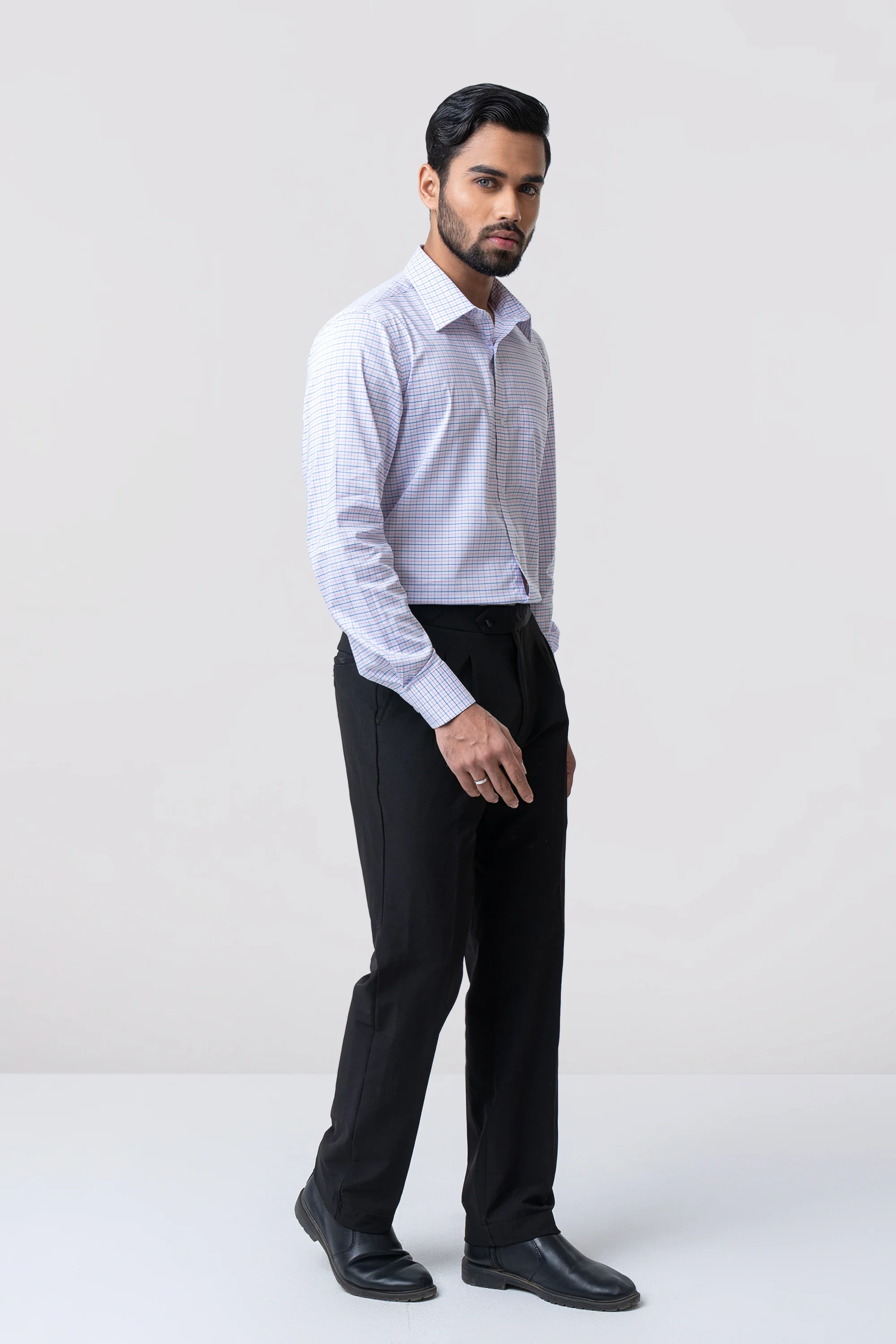 Regular Fit Micro-Checkered Ultra Formal Shirt - Image 3