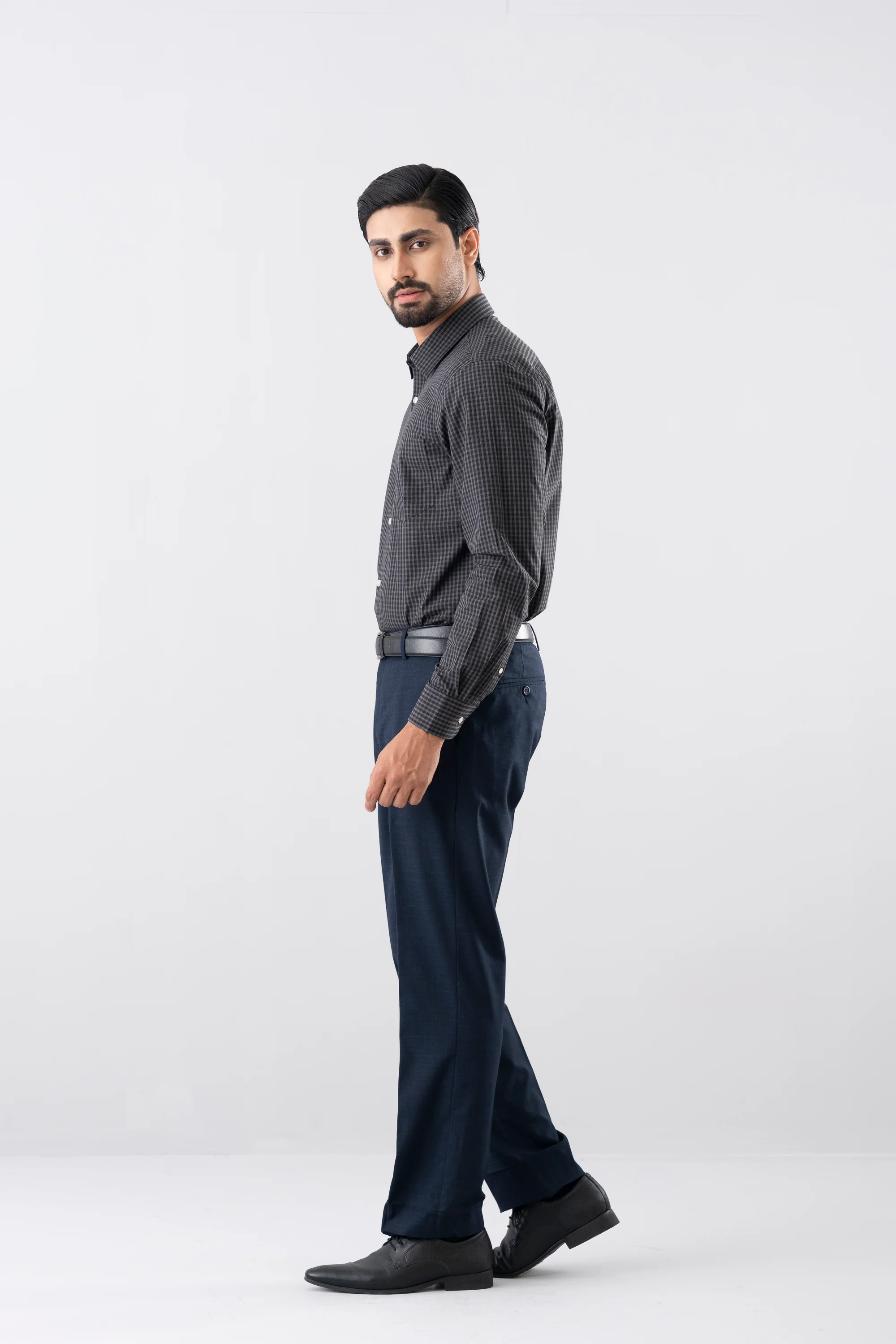 Regular Fit Subtle Gingham Check Formal Shirt - Image 3