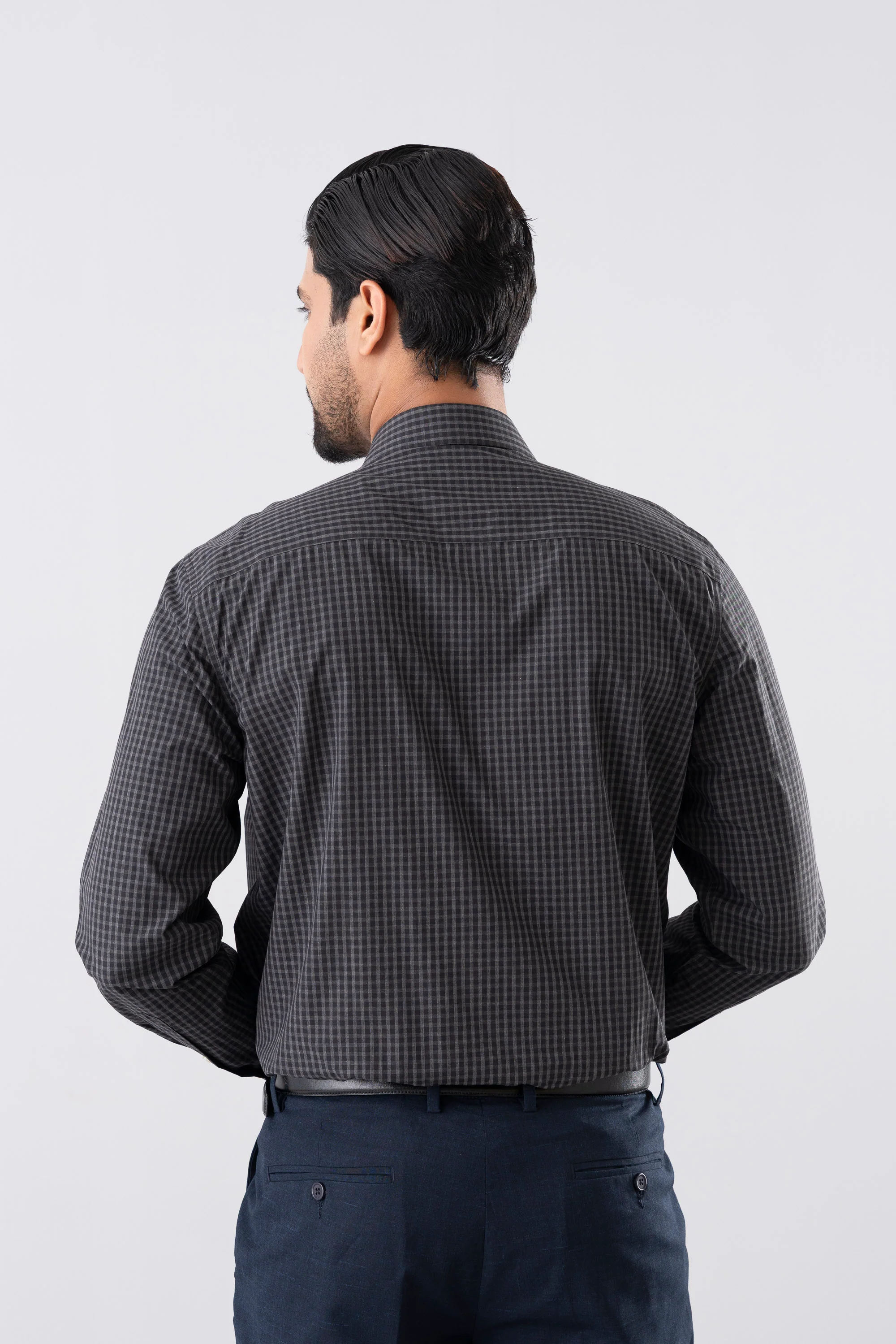 Regular Fit Subtle Gingham Check Formal Shirt - Image 5