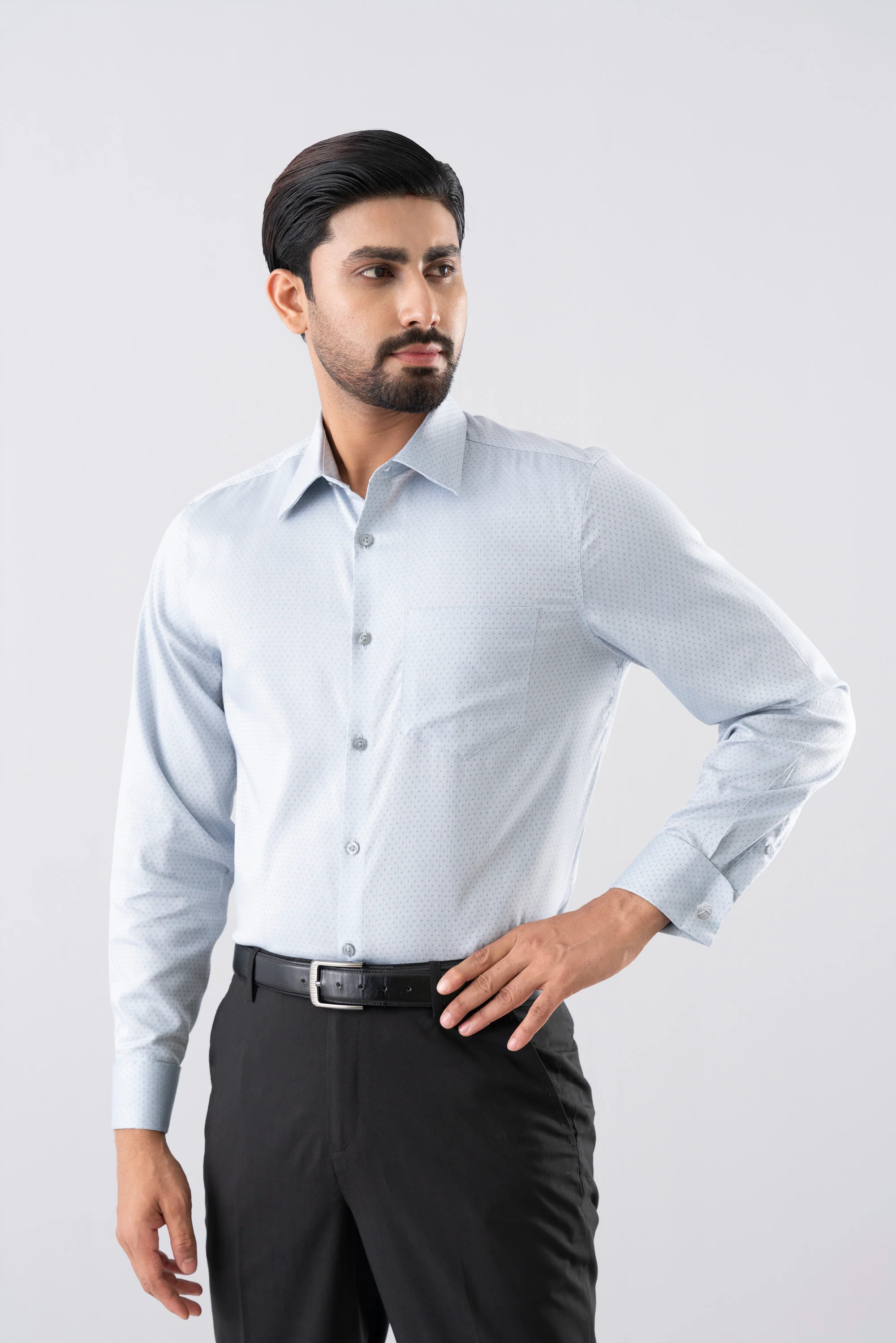 Regular Fit Dobby Textured Templeton Formal Shirt - Image 2