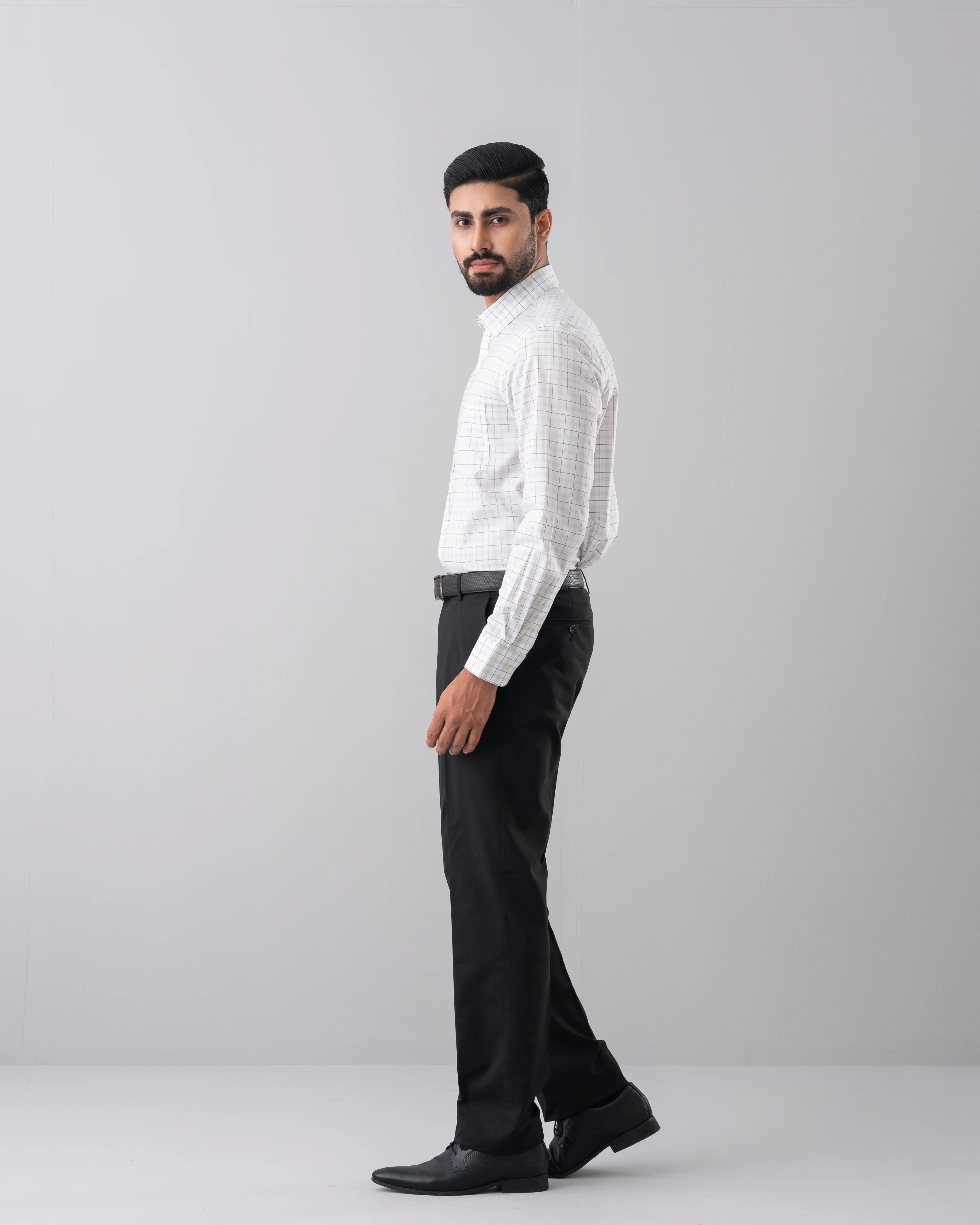 Regular Fit Subtle Check Formal Shirt - Image 3