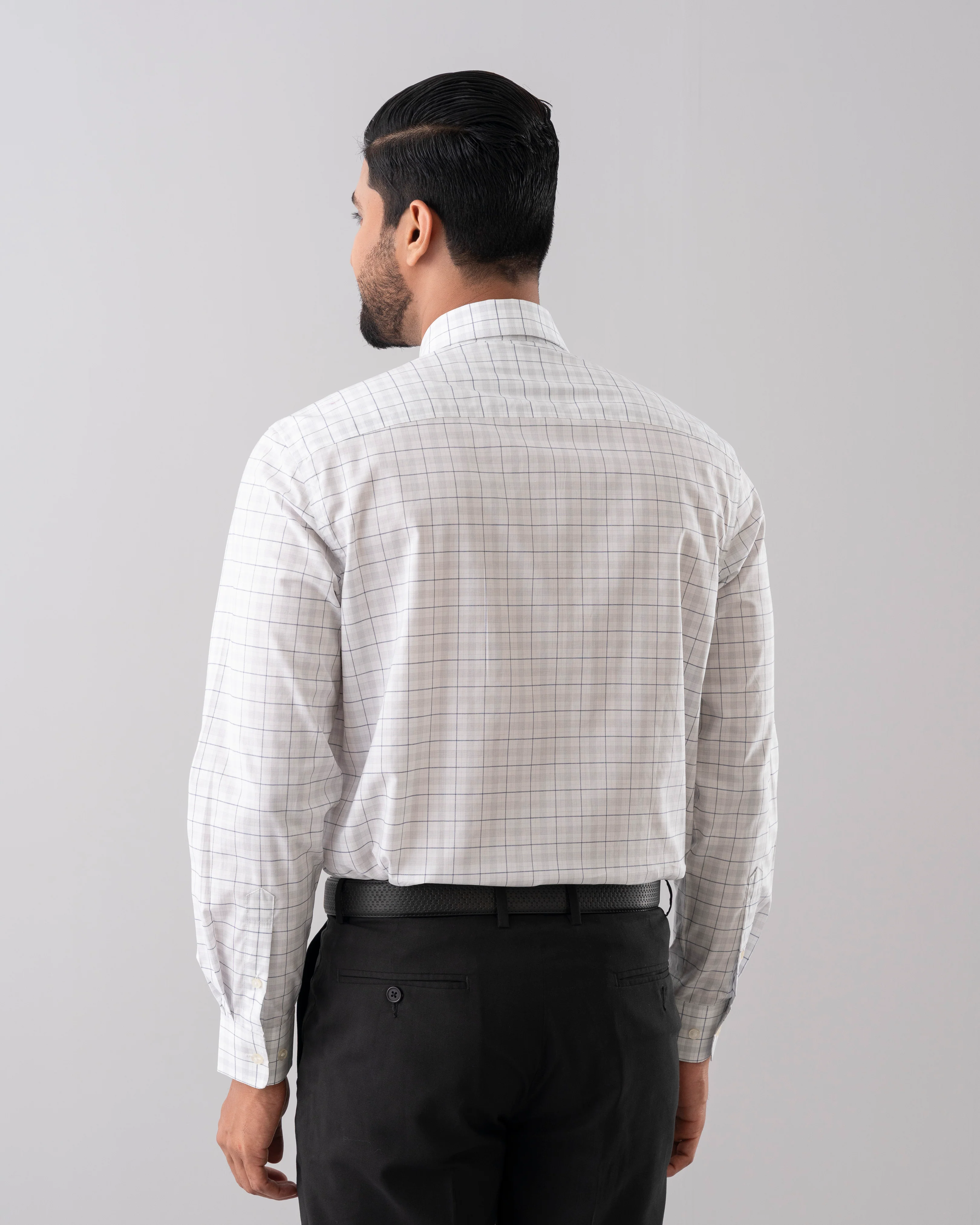 Regular Fit Subtle Check Formal Shirt - Image 4