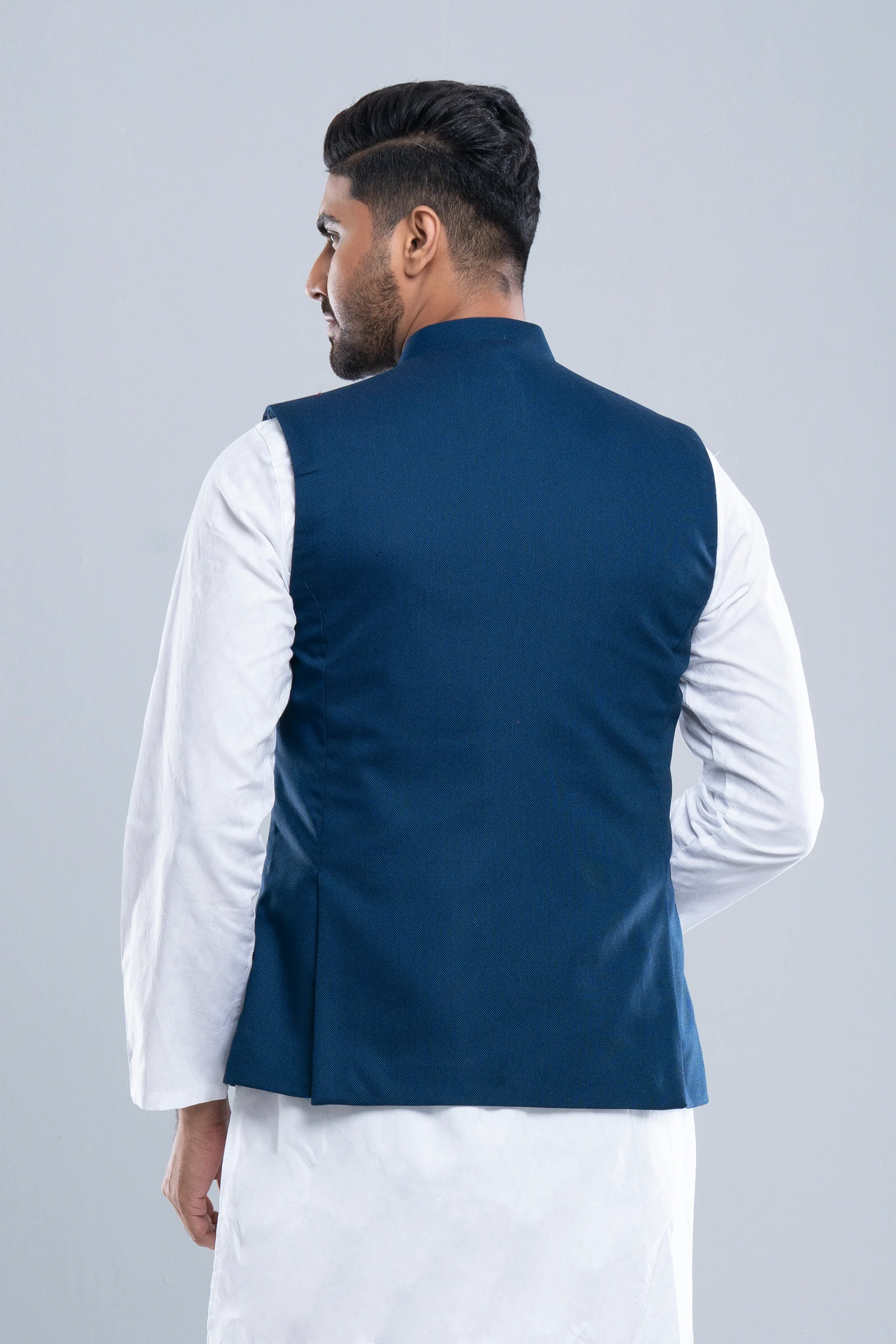 Regular Fit Embroidered Semi-Formal Waistcoat - Image 9