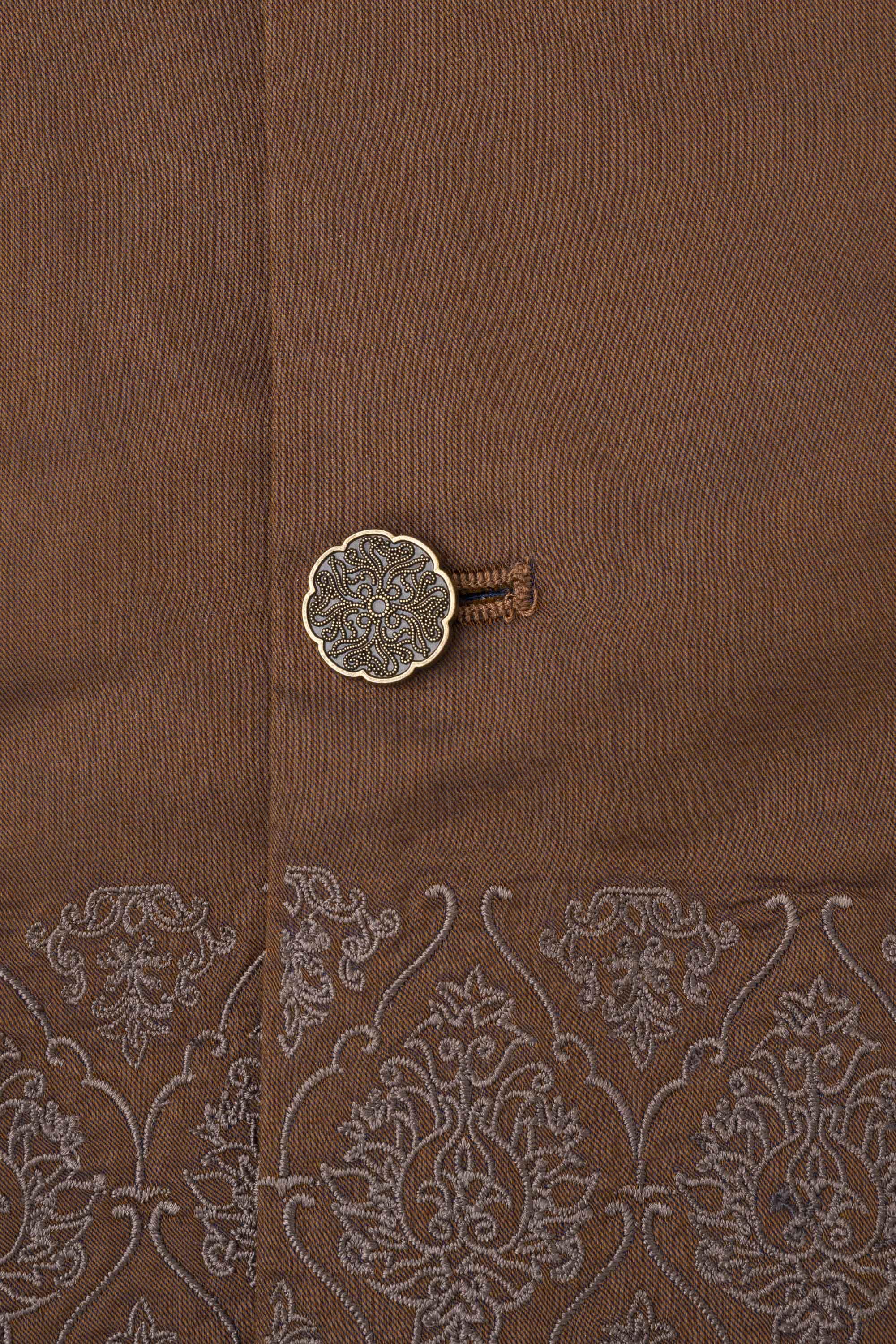 Regular Fit Embroidered Semi-Formal Waistcoat - Image 12