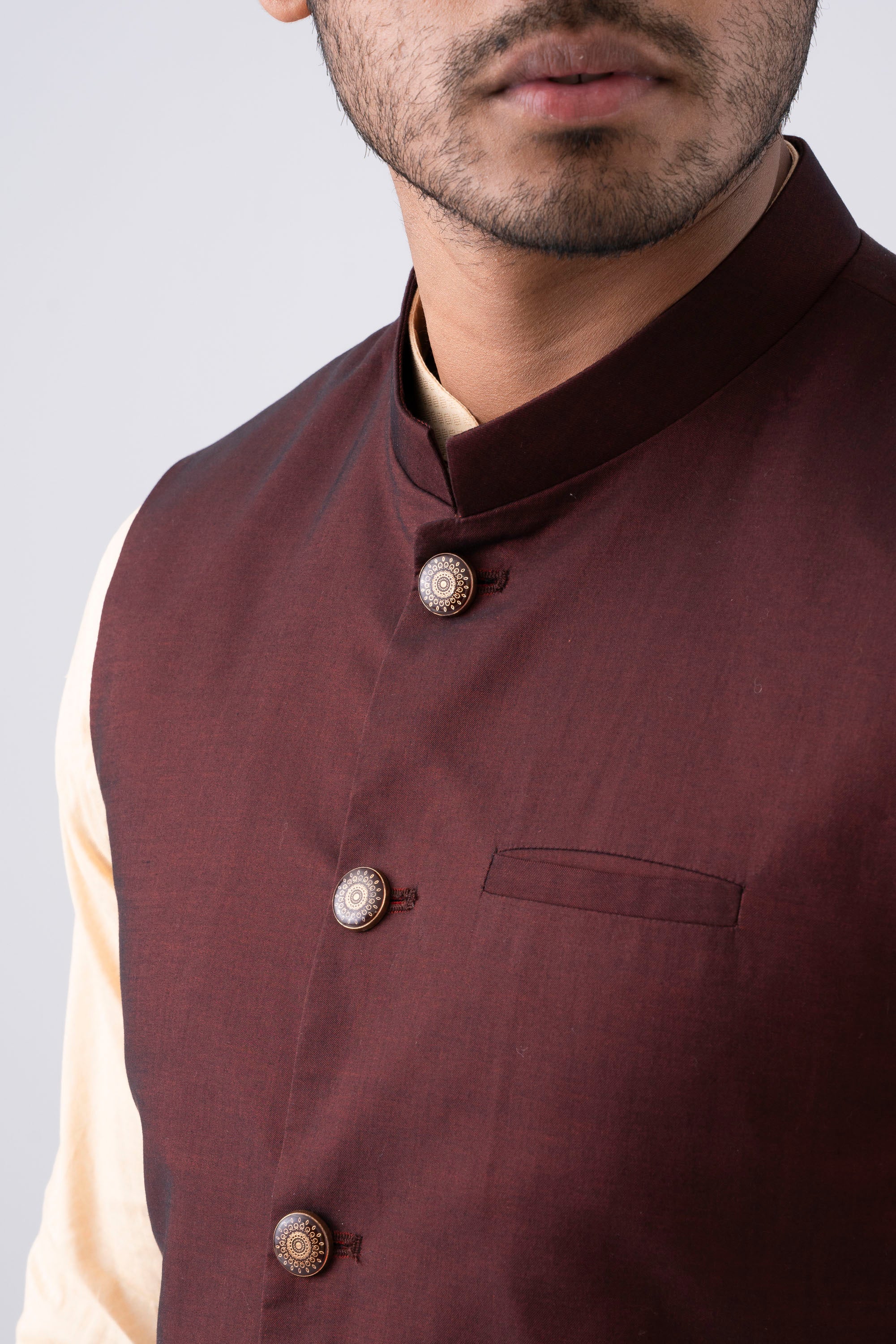 Regular Fit Embroidered Semi-Formal Waistcoat - Image 5