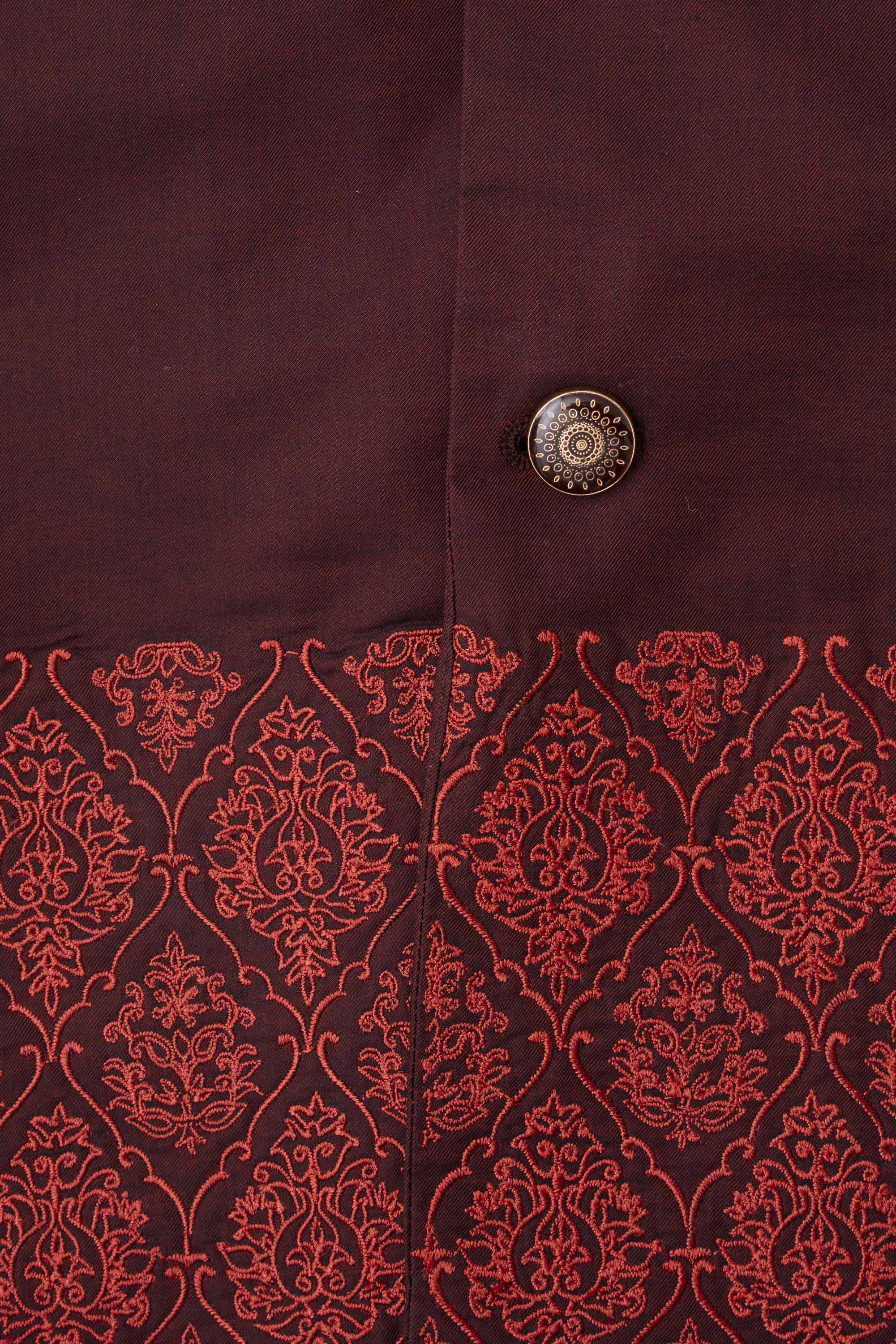 Regular Fit Embroidered Semi-Formal Waistcoat - Image 6