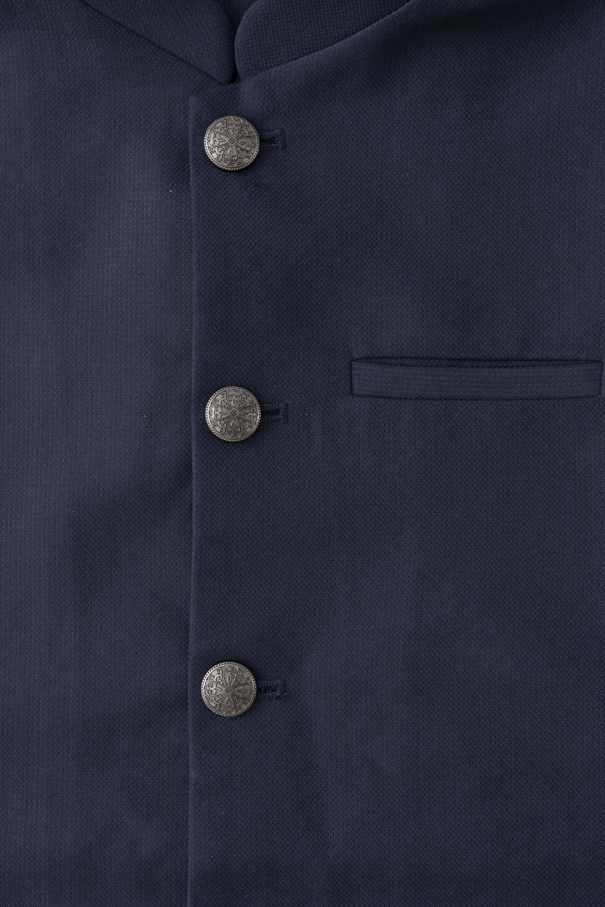Regular Fit Blended Fabric Semi-Formal Waistcoat - Image 12