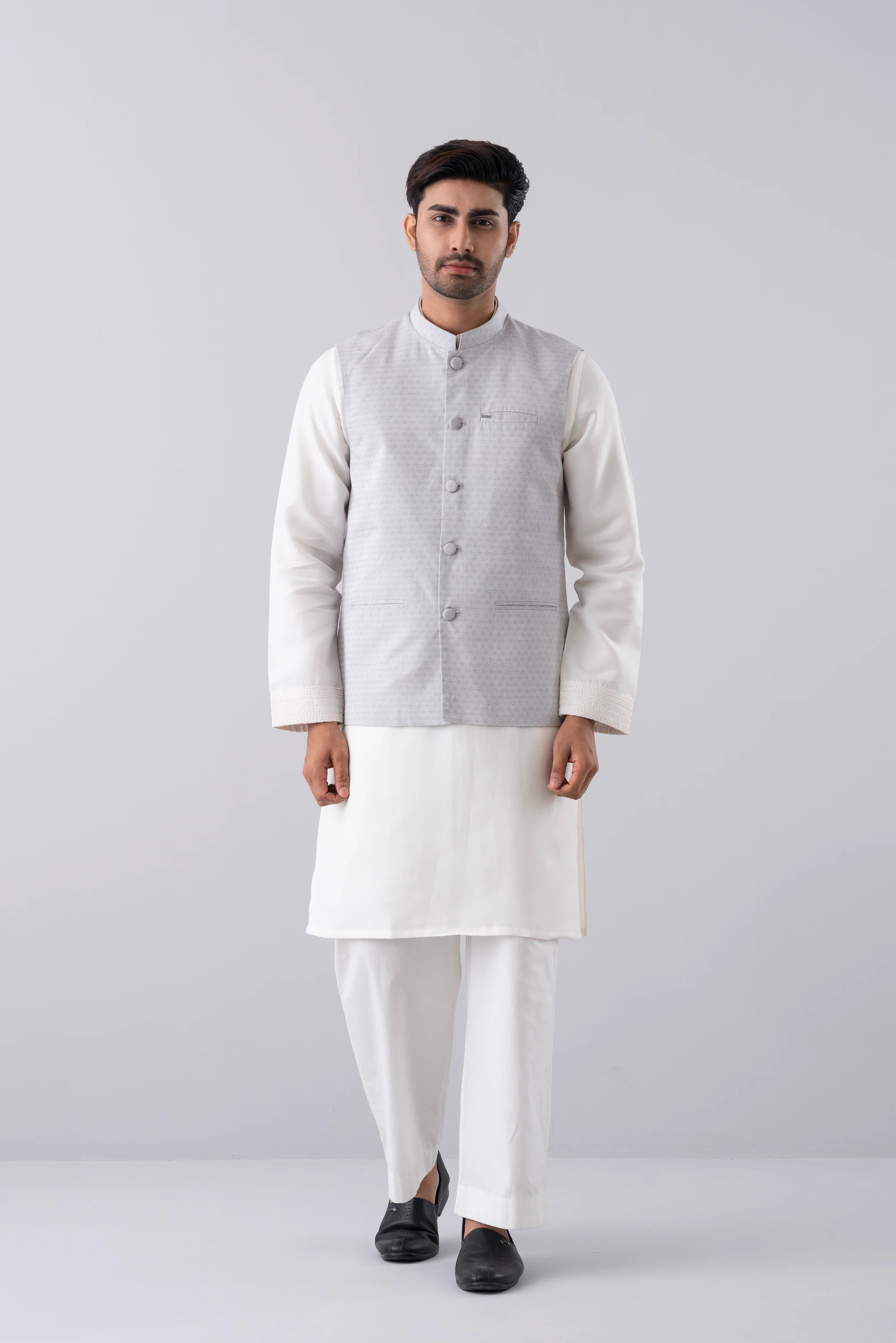 Regular Fit Cotton Semi-Formal Waistcoat - Image 7