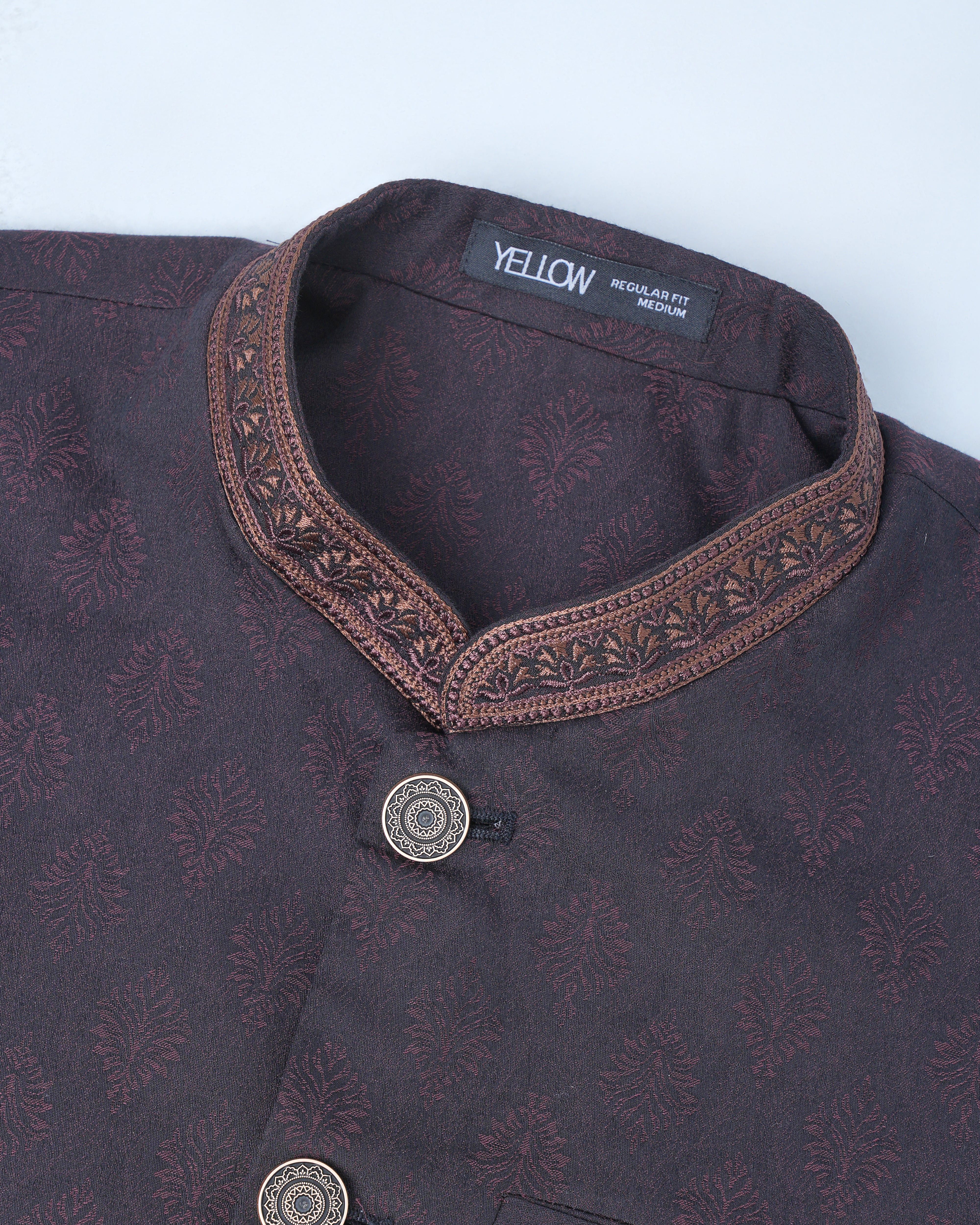 Regular Fit Embroidered Semi-Formal Waistcoat - Image 11