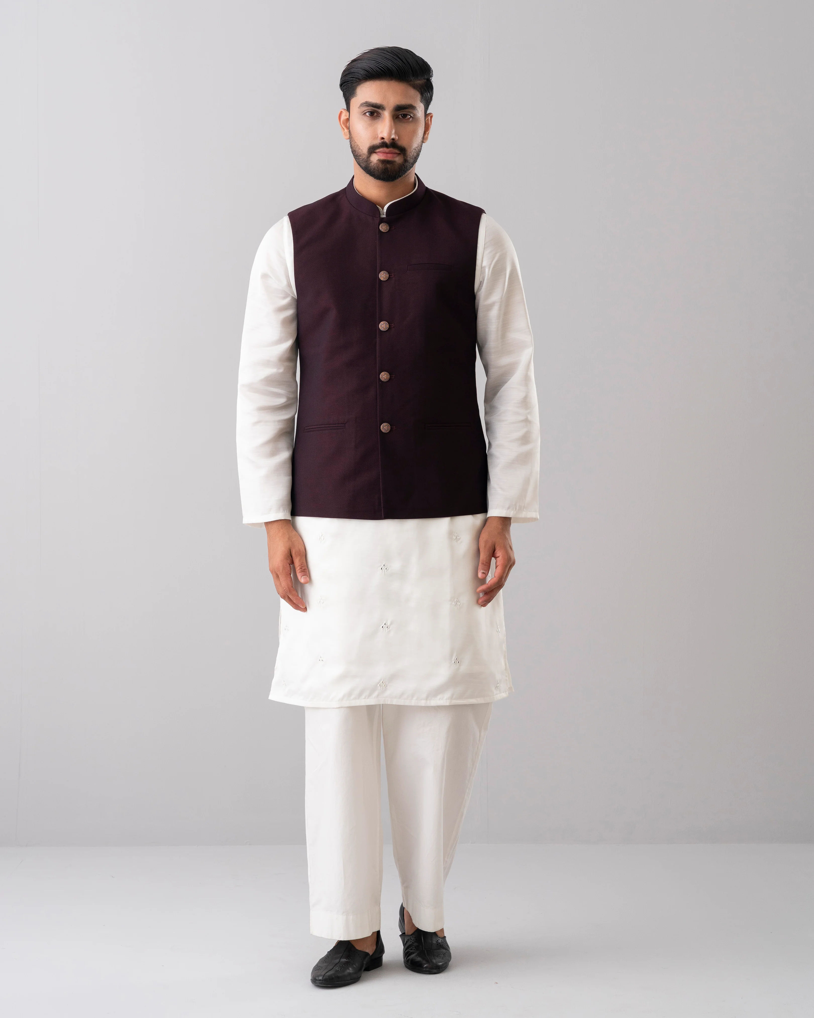 Regular Fit Blended Fabric Formal Waistcoat