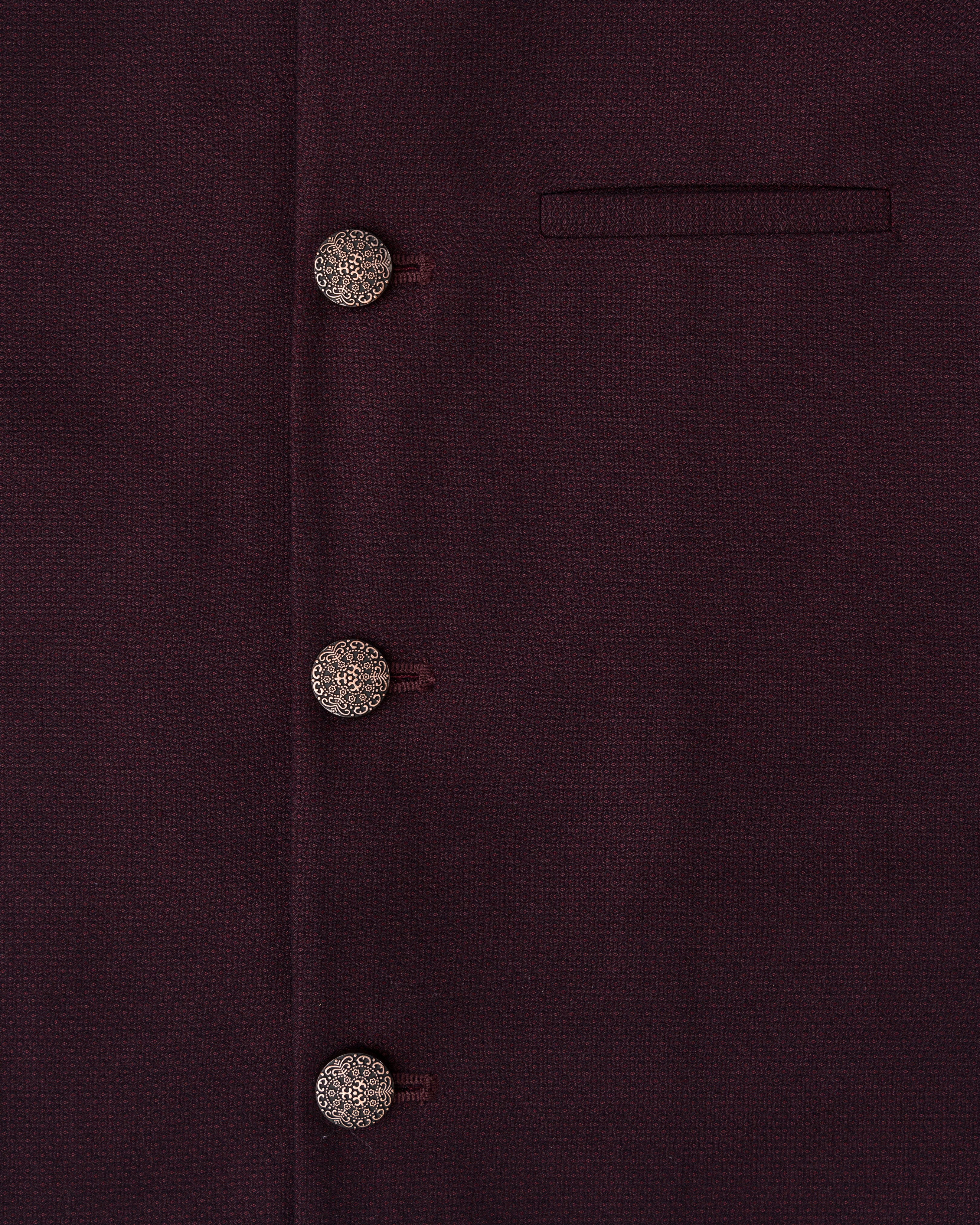 Regular Fit Blended Fabric Formal Waistcoat - Image 6