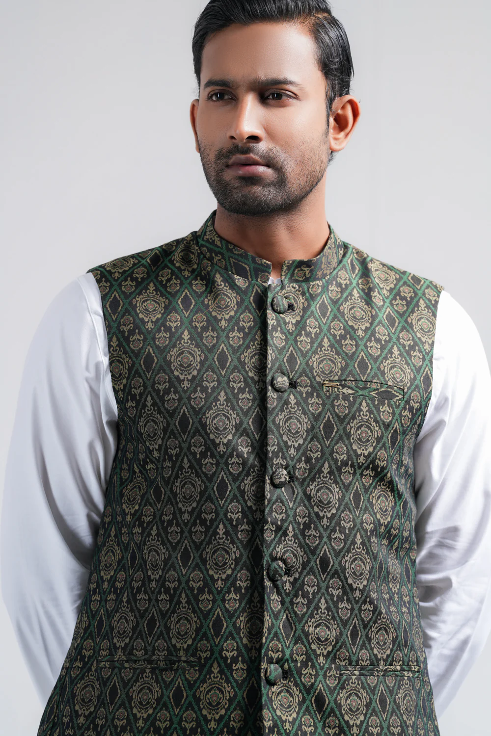 Regular Fit Cotton Semi-Formal Waistcoat - Image 5