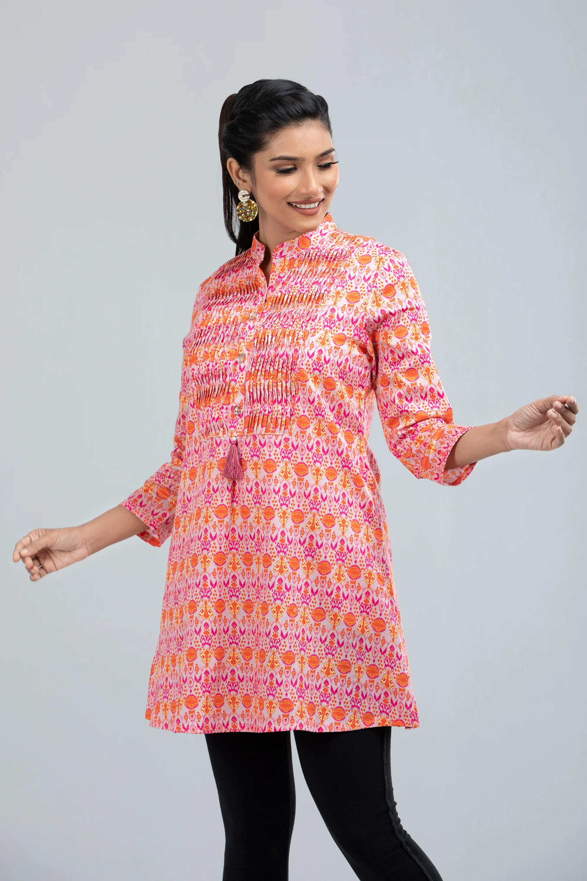 Ikat Printed Fashion Top - Mystika - Image 2