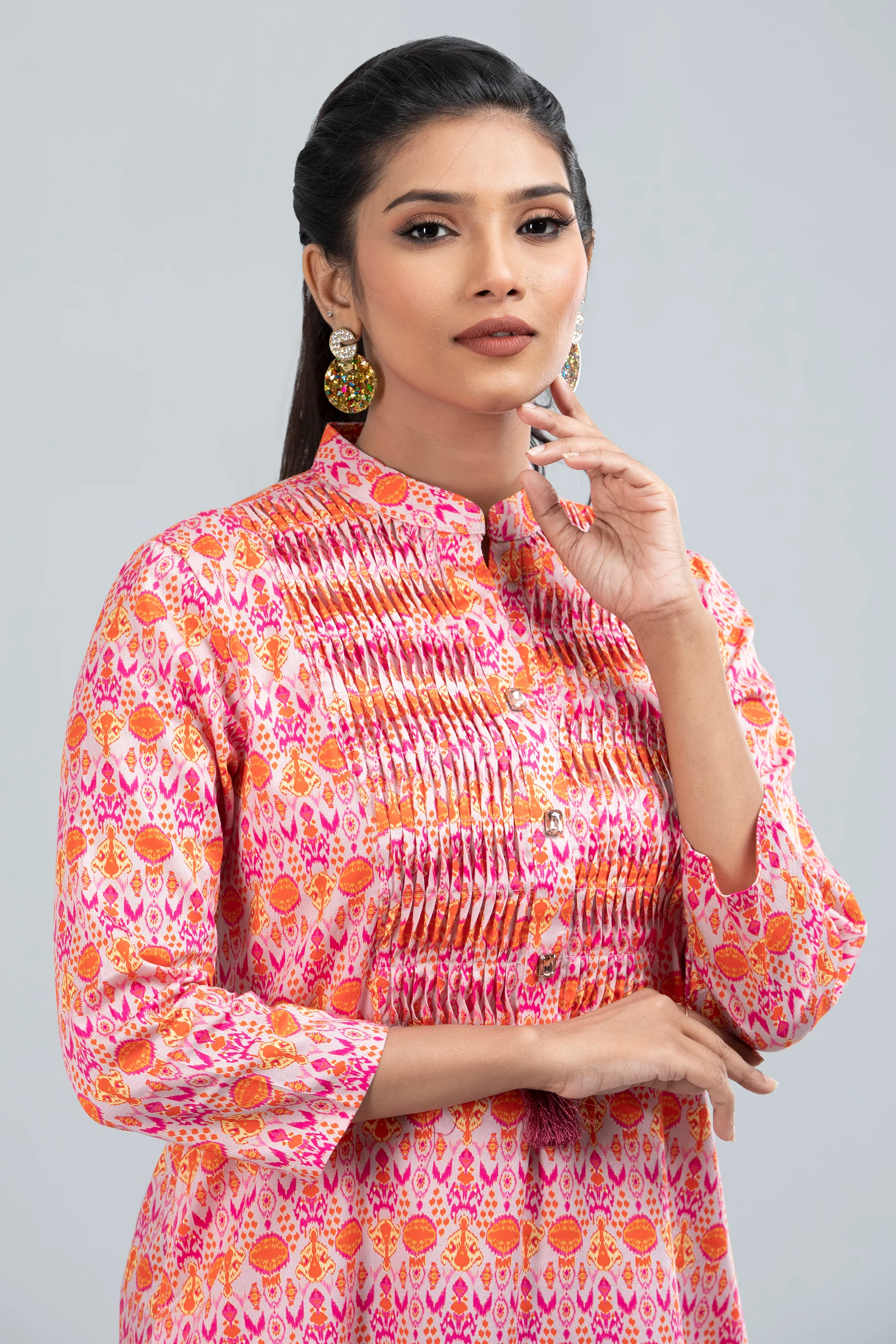 Ikat Printed Fashion Top - Mystika - Image 6
