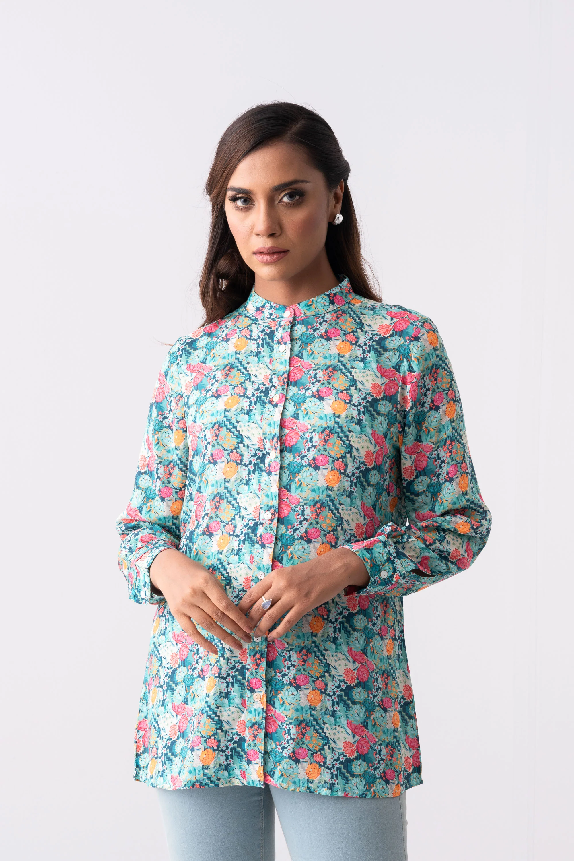 Mid-Length Floral Fashion Top - Mystika - Image 2