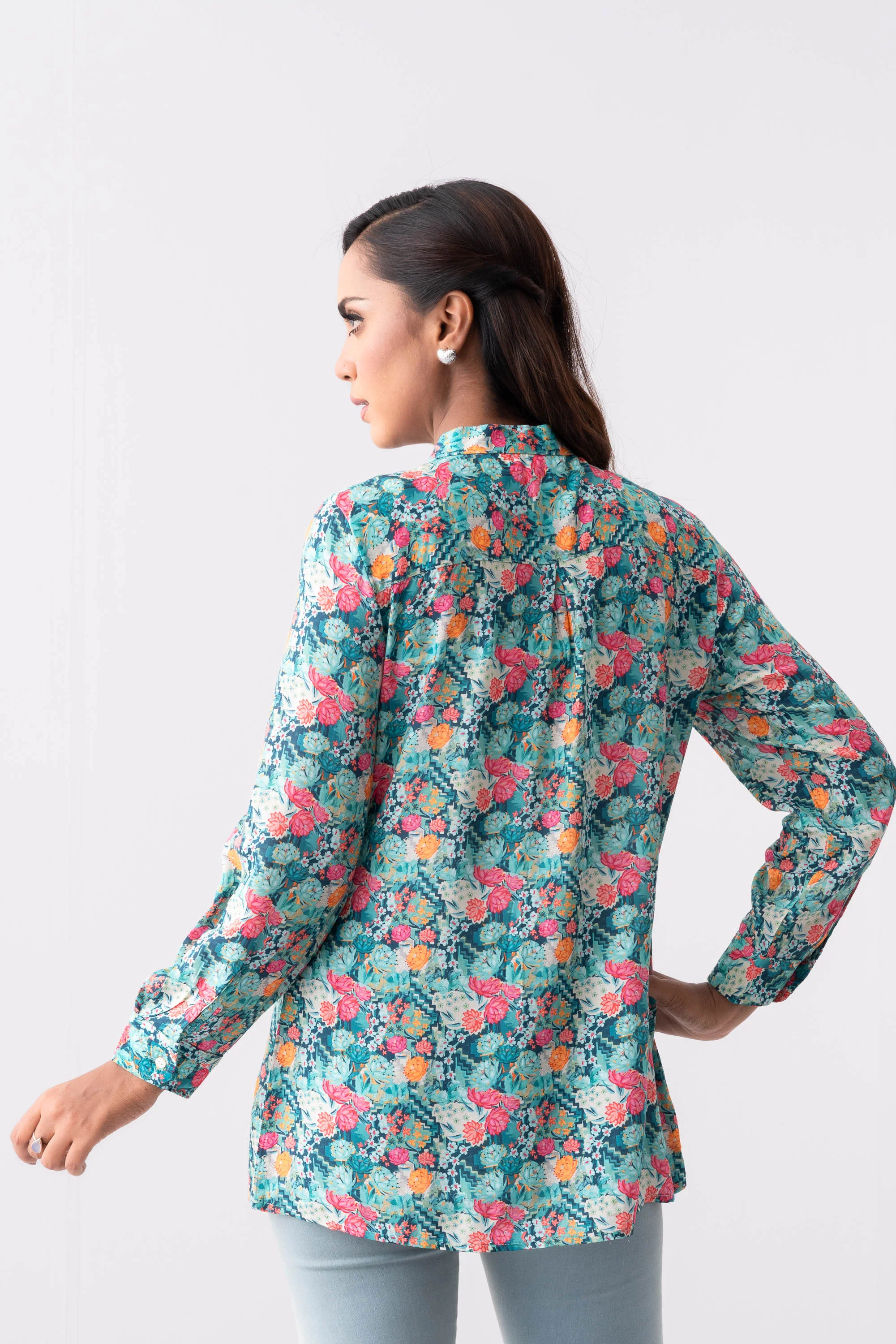 Mid-Length Floral Fashion Top - Mystika - Image 4