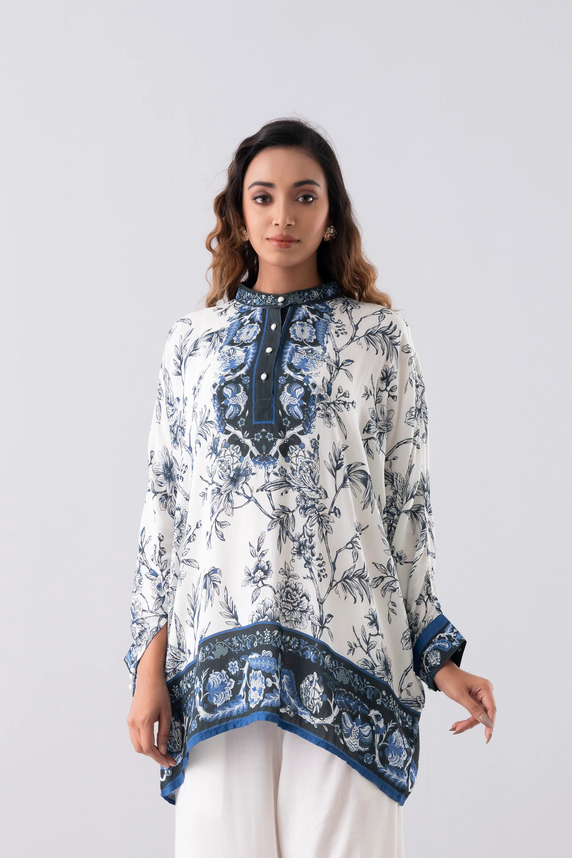 Oversized Digital Printed Viscose Top - Mystika - Image 3