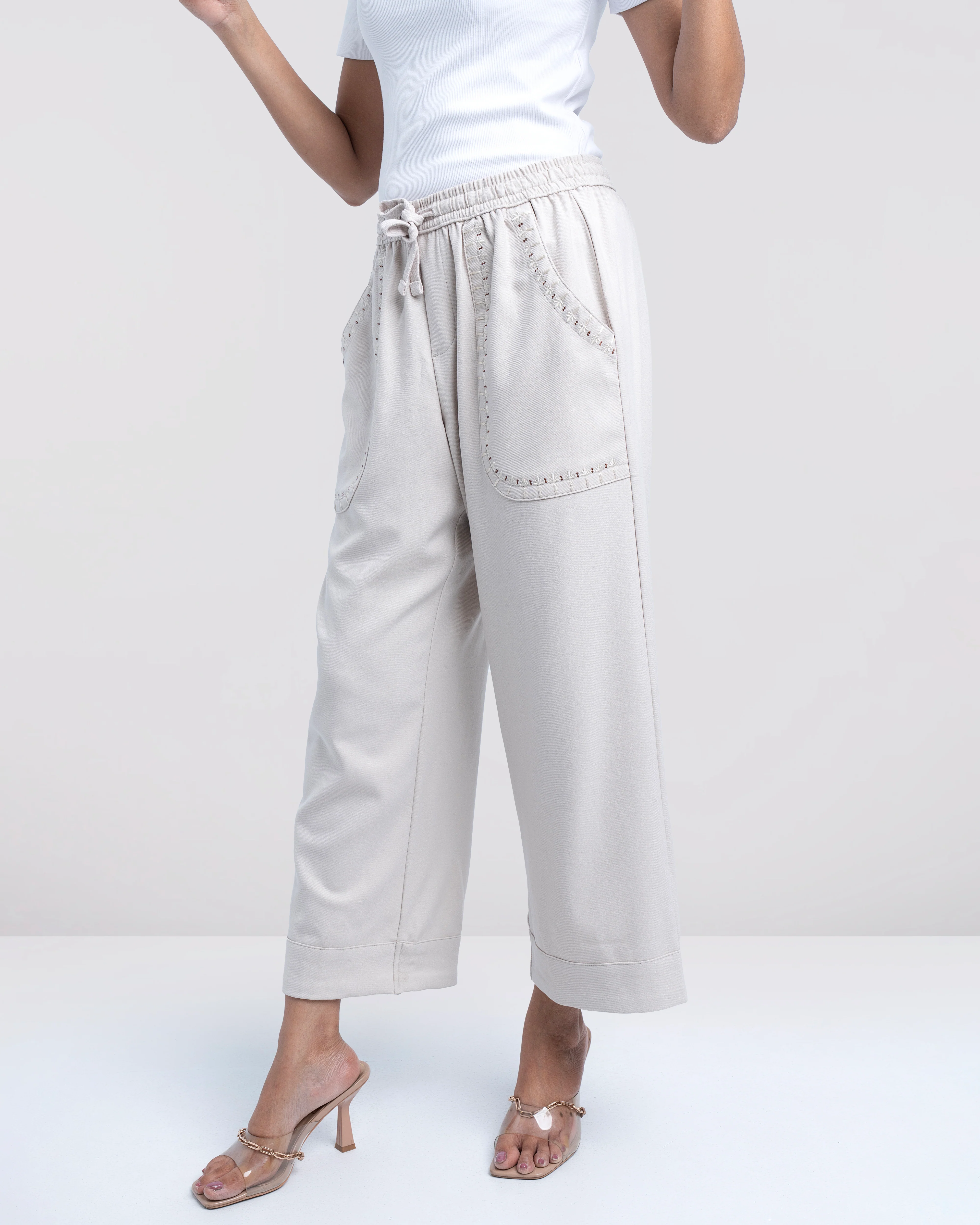 Regular Fit Embroidered Pants - Mystika - Image 3