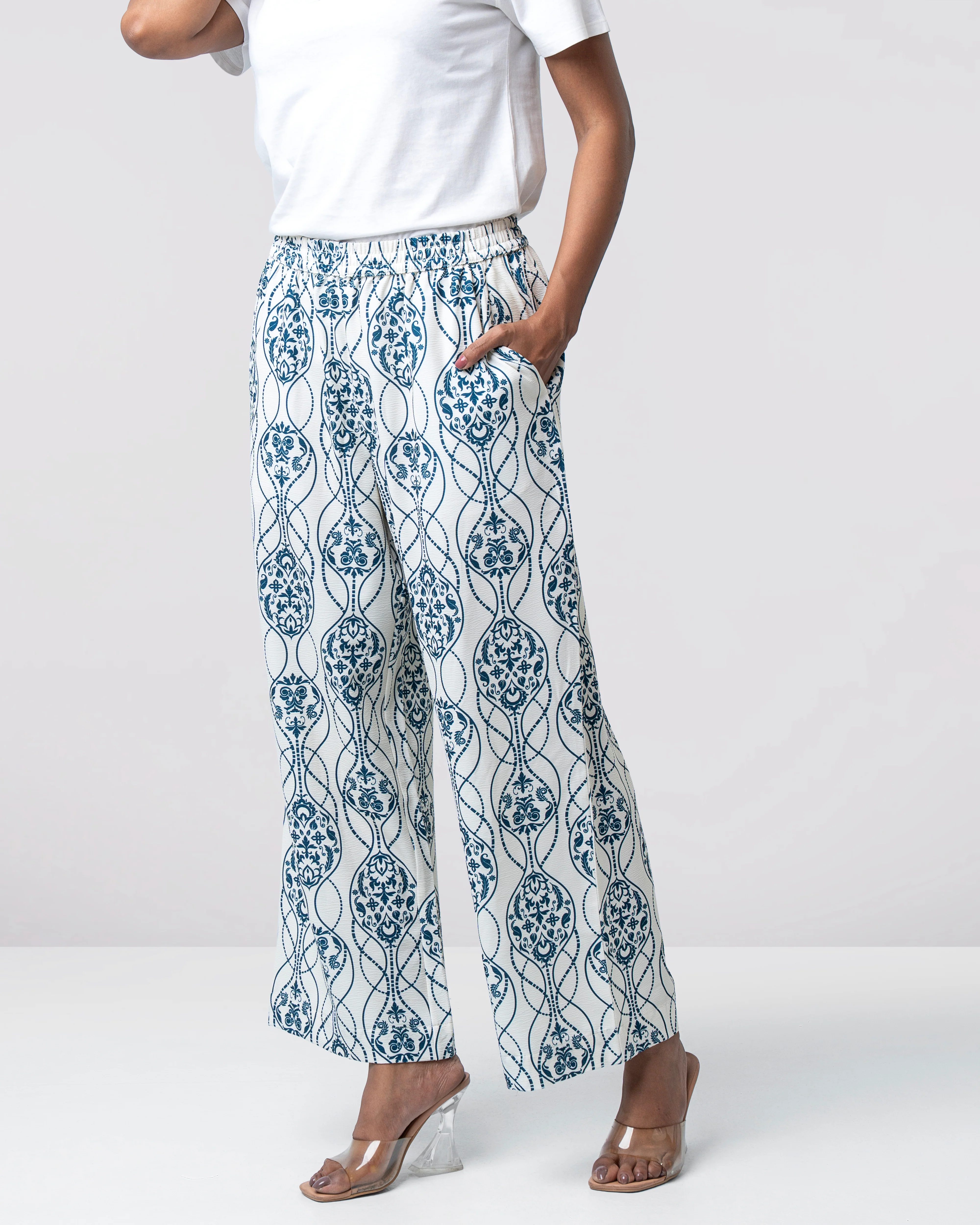 Regular Fit Printed Pant-Mystika - Image 4
