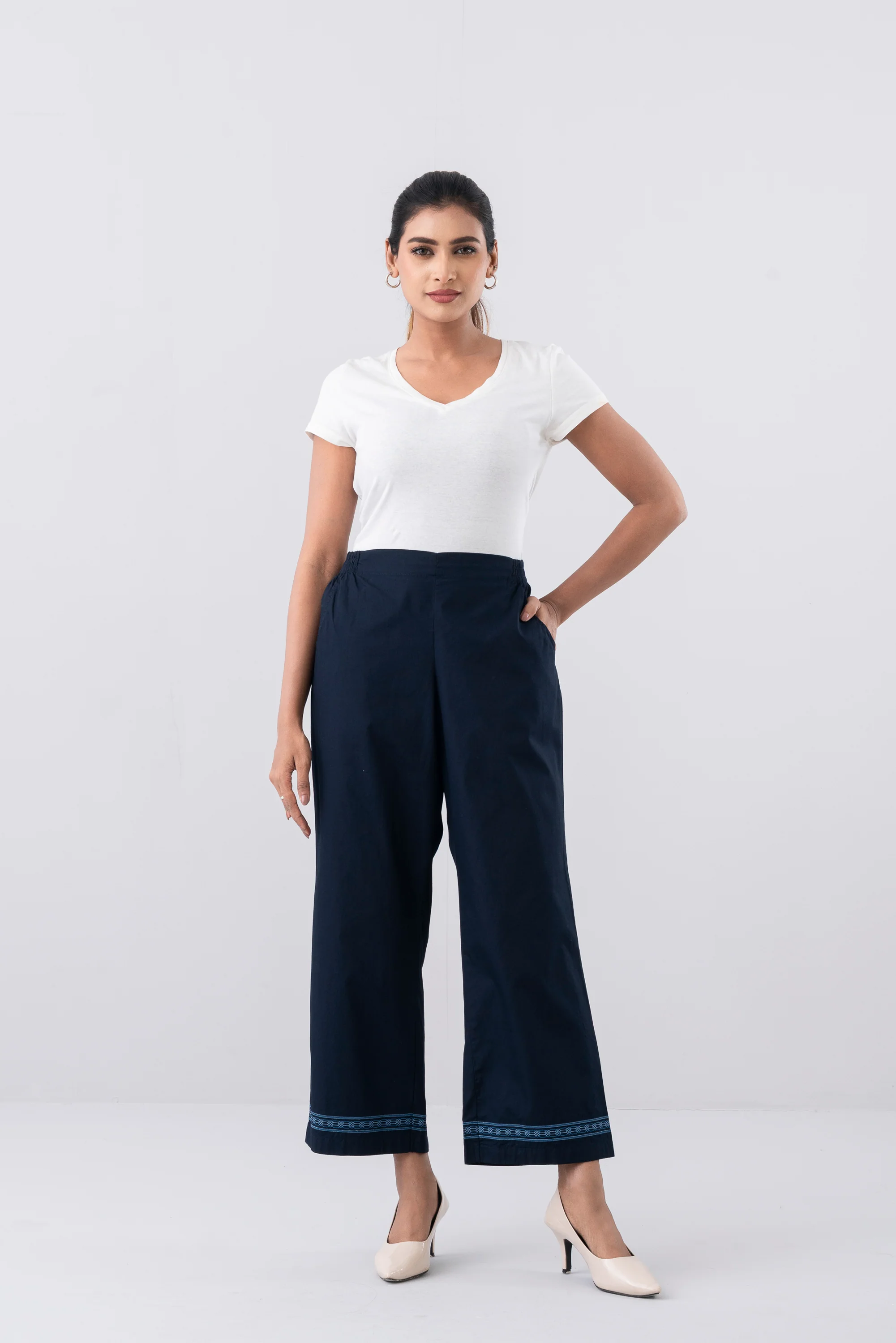 Straight-Cut Embroidered Pants - Mystika - Image 2